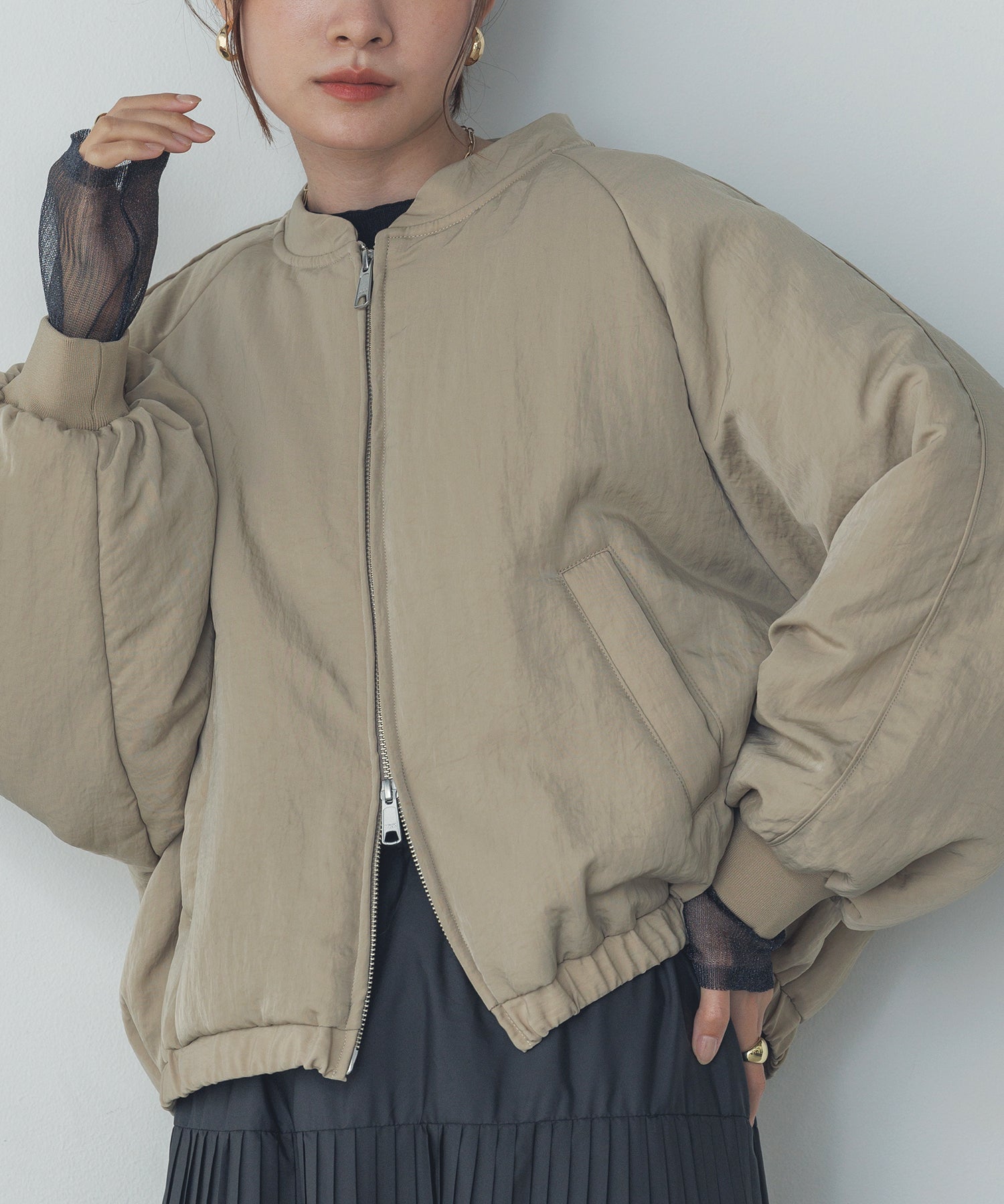 ナイロンツイル バルーンブルゾン
