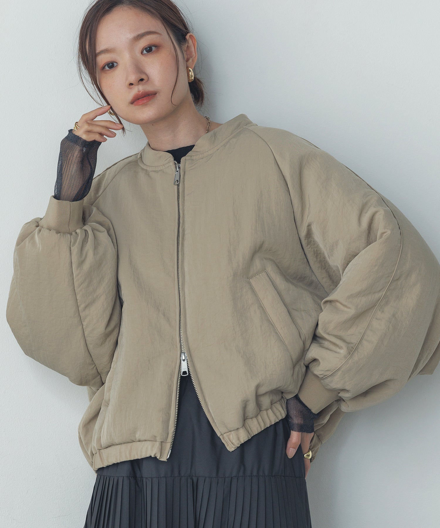 ナイロンツイル バルーンブルゾン