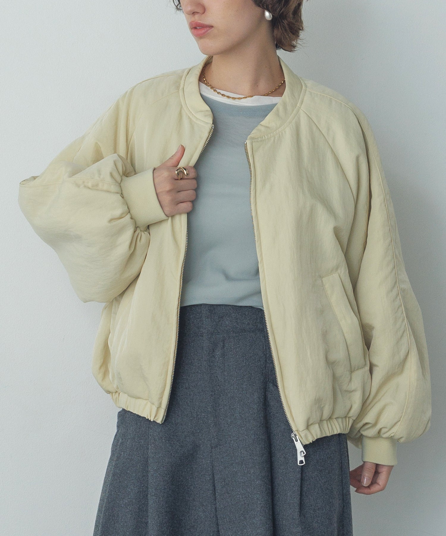 ナイロンツイル バルーンブルゾン