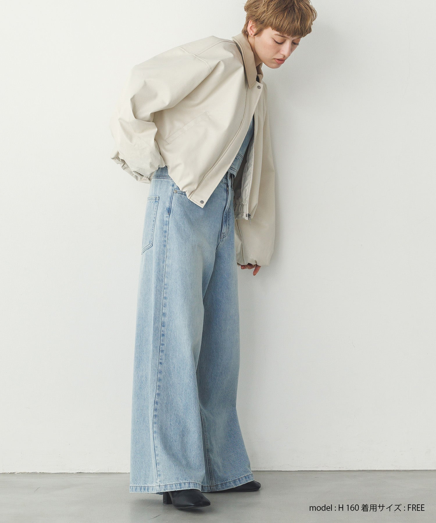 フェイクレザー バルーンブルゾン