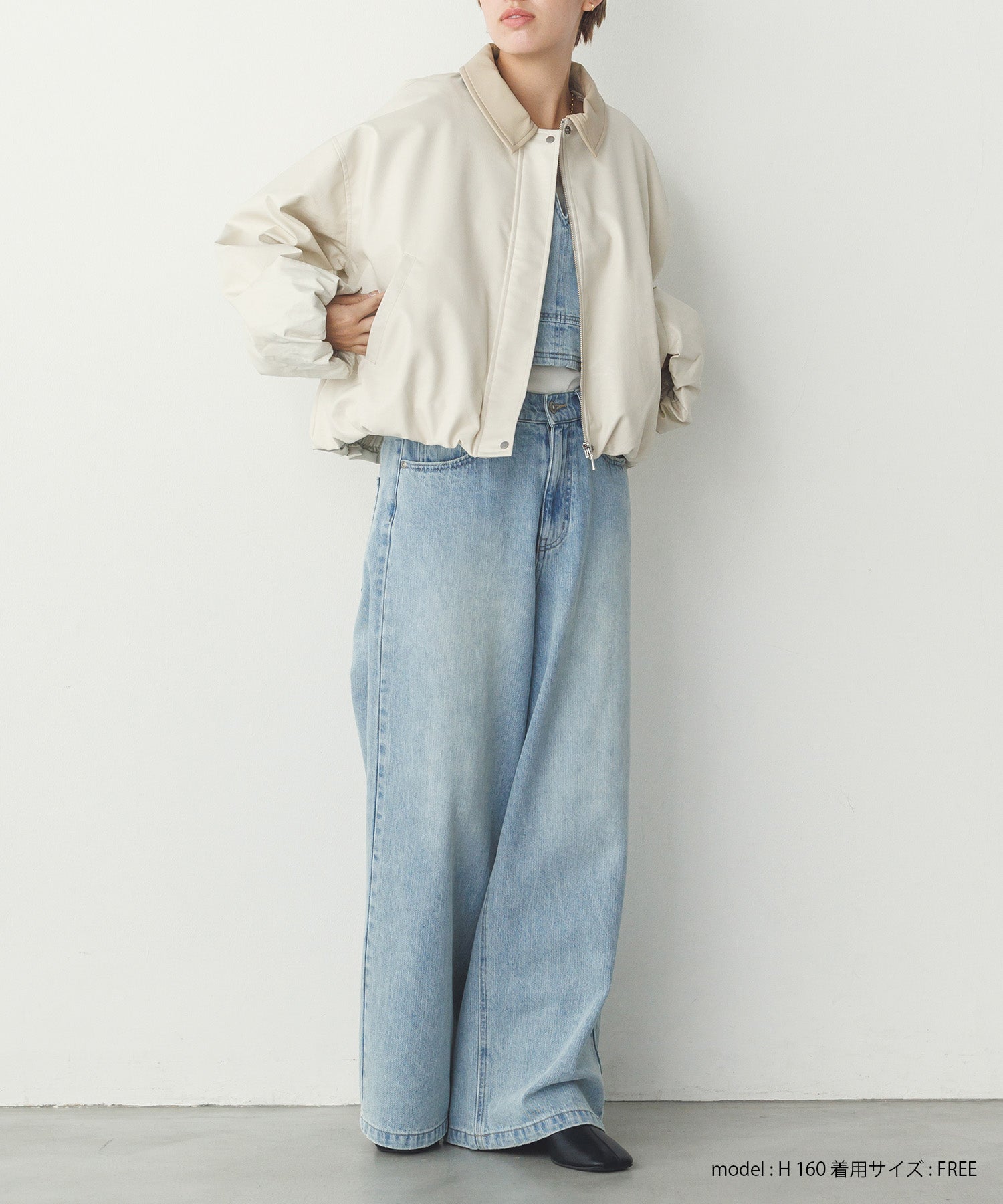 フェイクレザー バルーンブルゾン