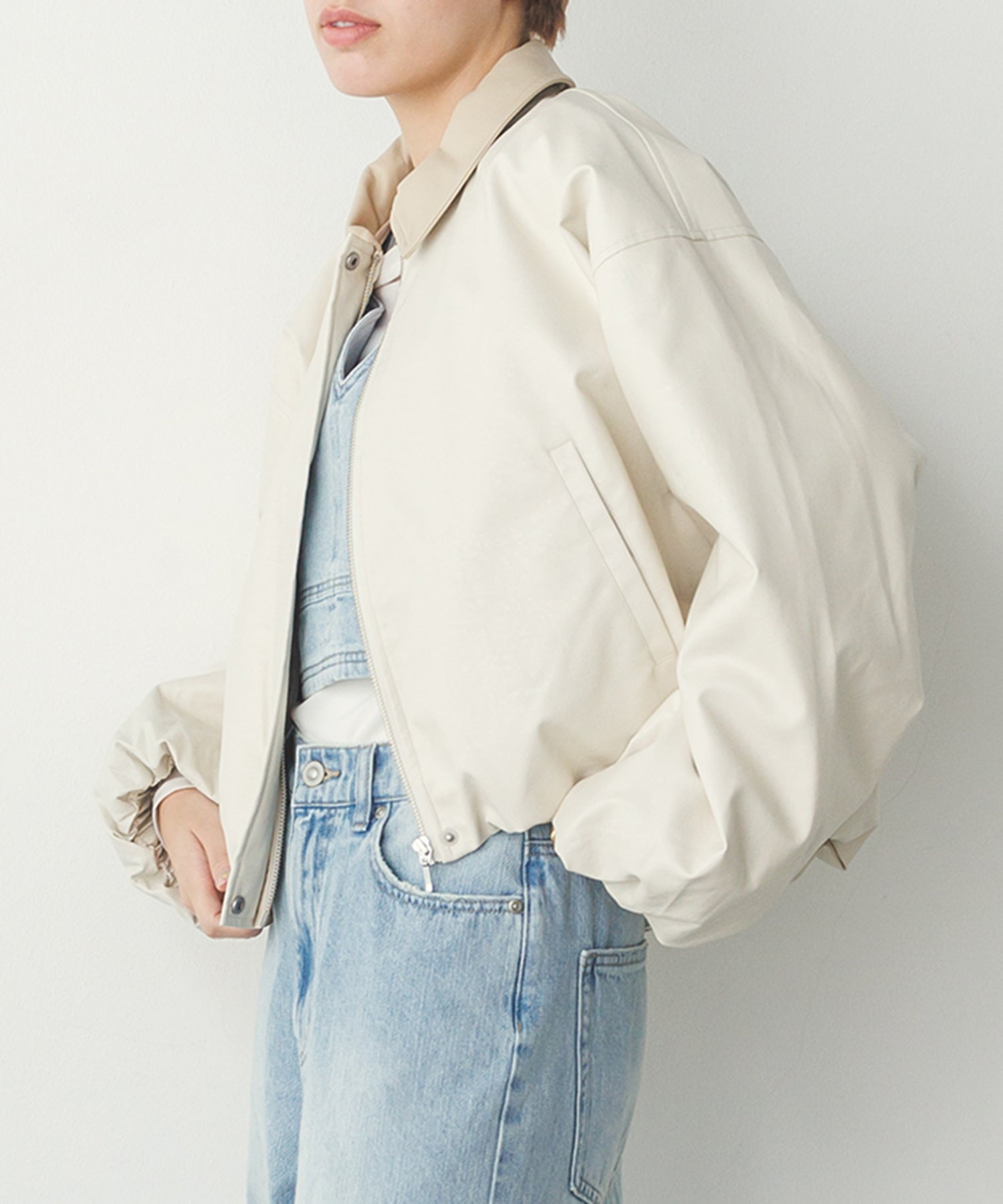 FAUX LEATHER BALLOON BLOUSON
