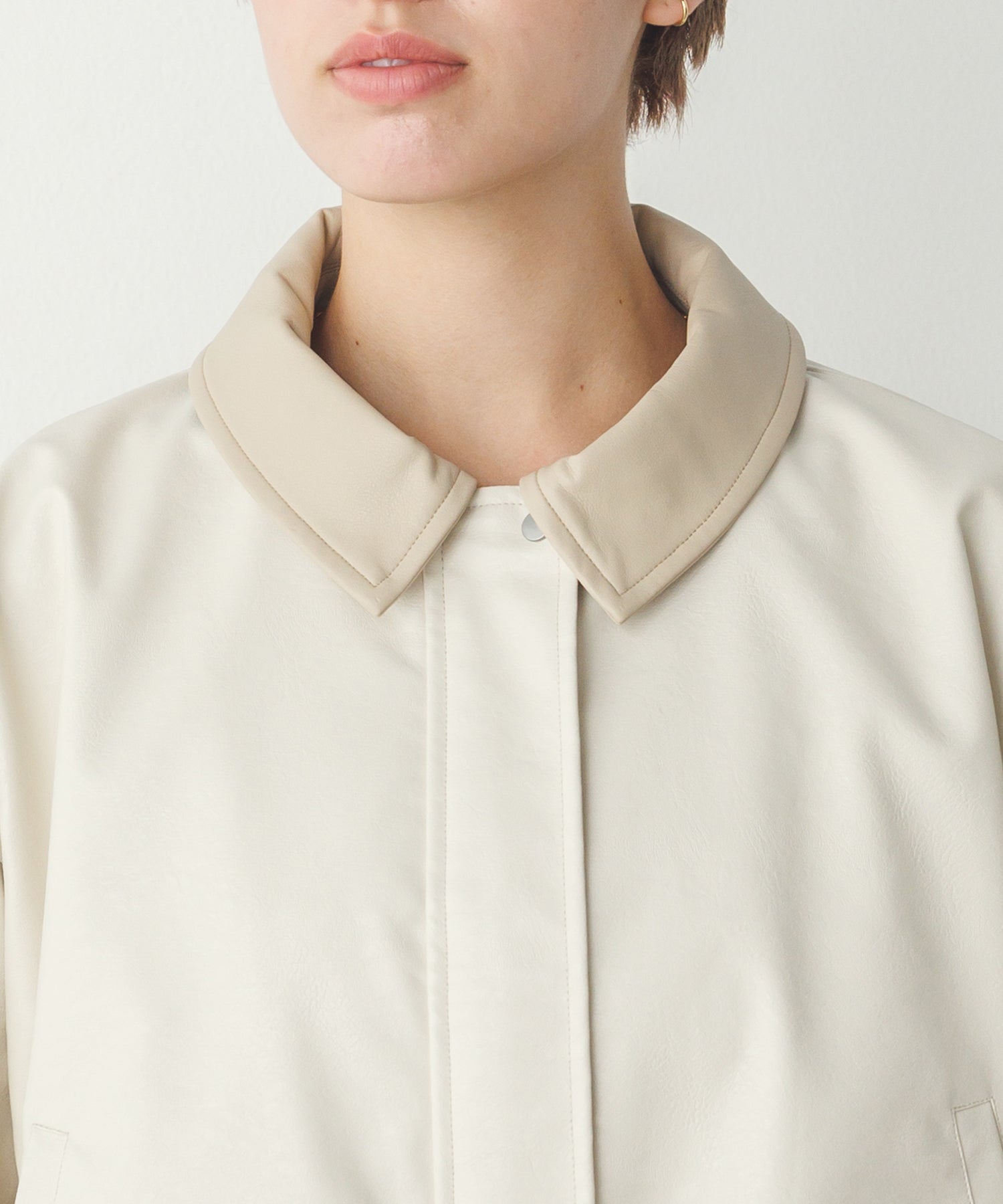 FAUX LEATHER BALLOON BLOUSON