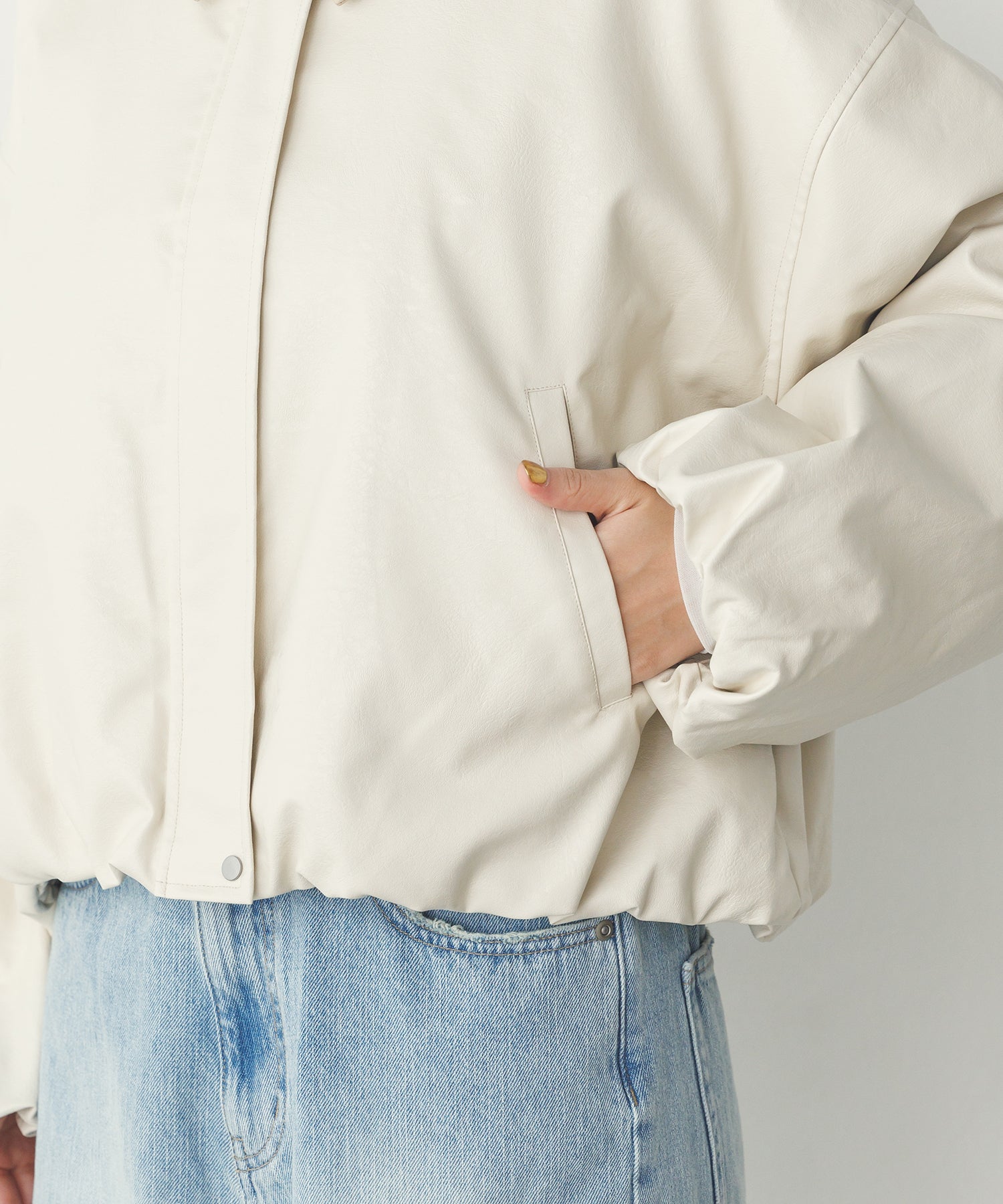 FAUX LEATHER BALLOON BLOUSON