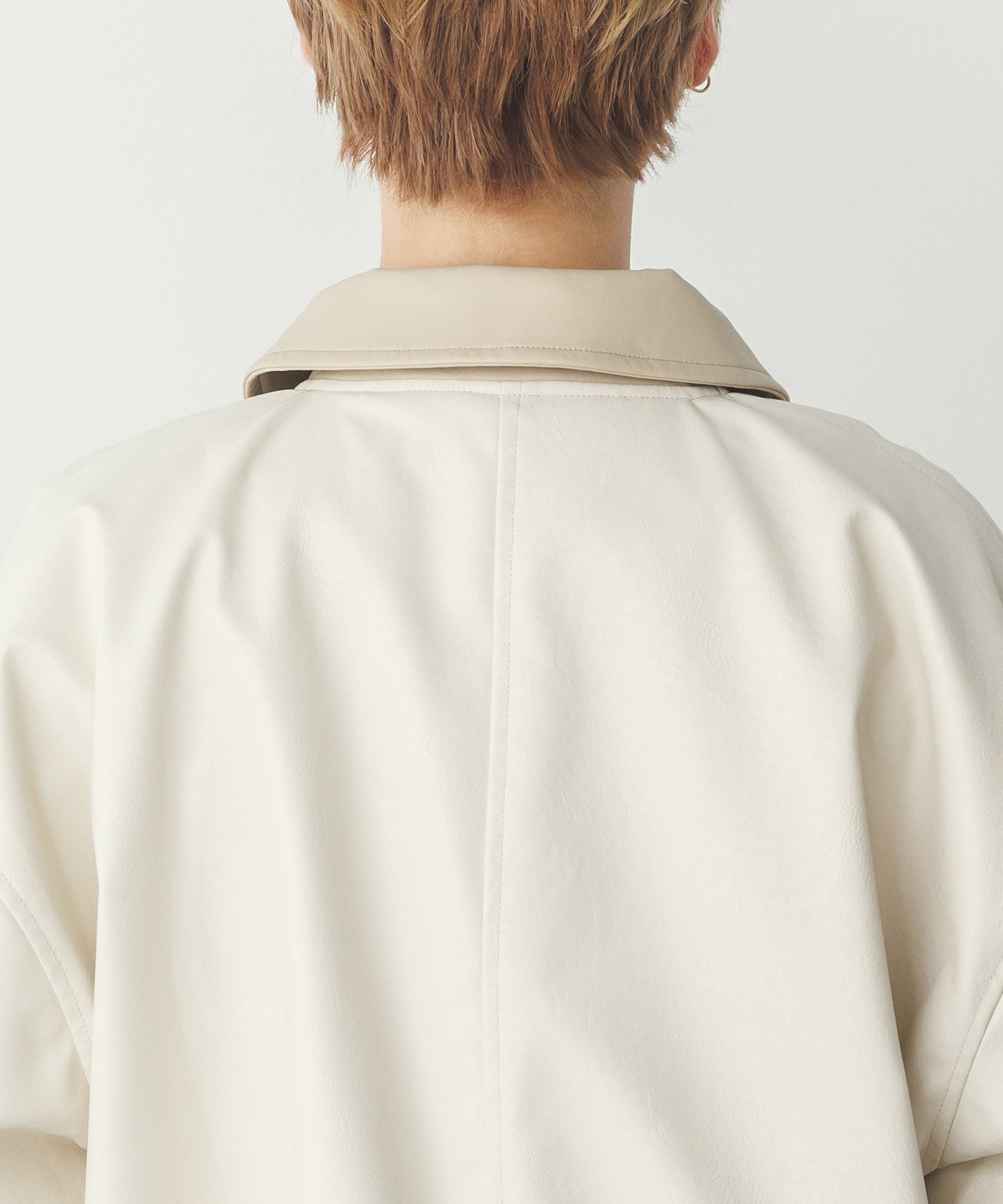 フェイクレザー バルーンブルゾン