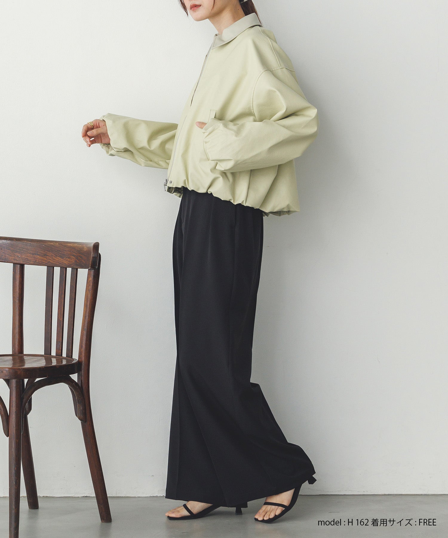 FAUX LEATHER BALLOON BLOUSON