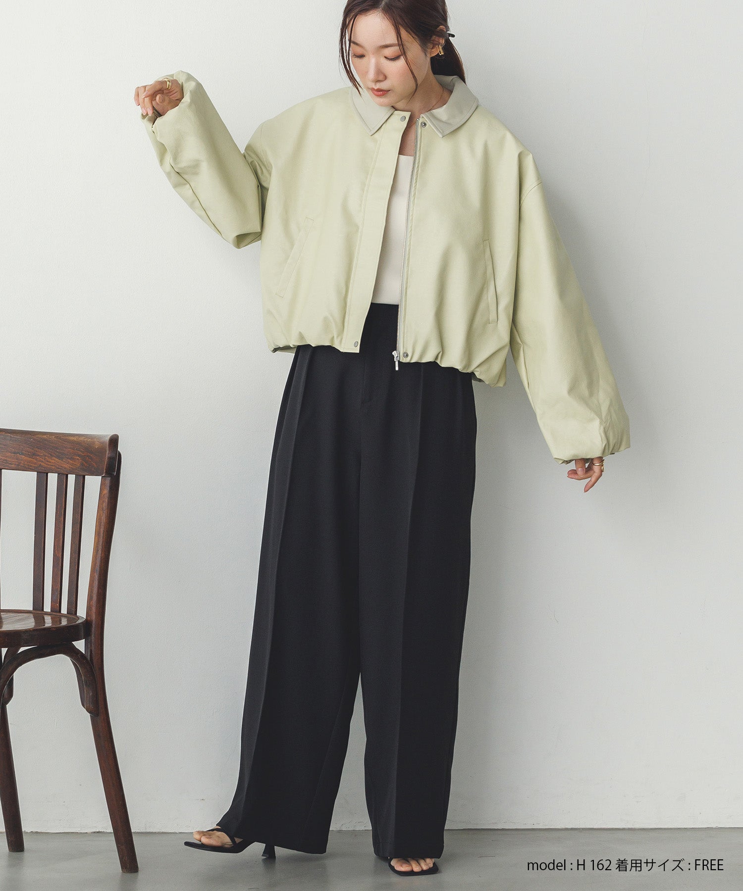 FAUX LEATHER BALLOON BLOUSON