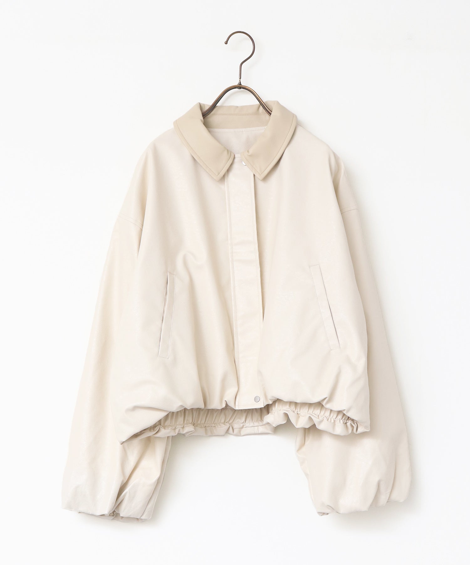 フェイクレザー バルーンブルゾン