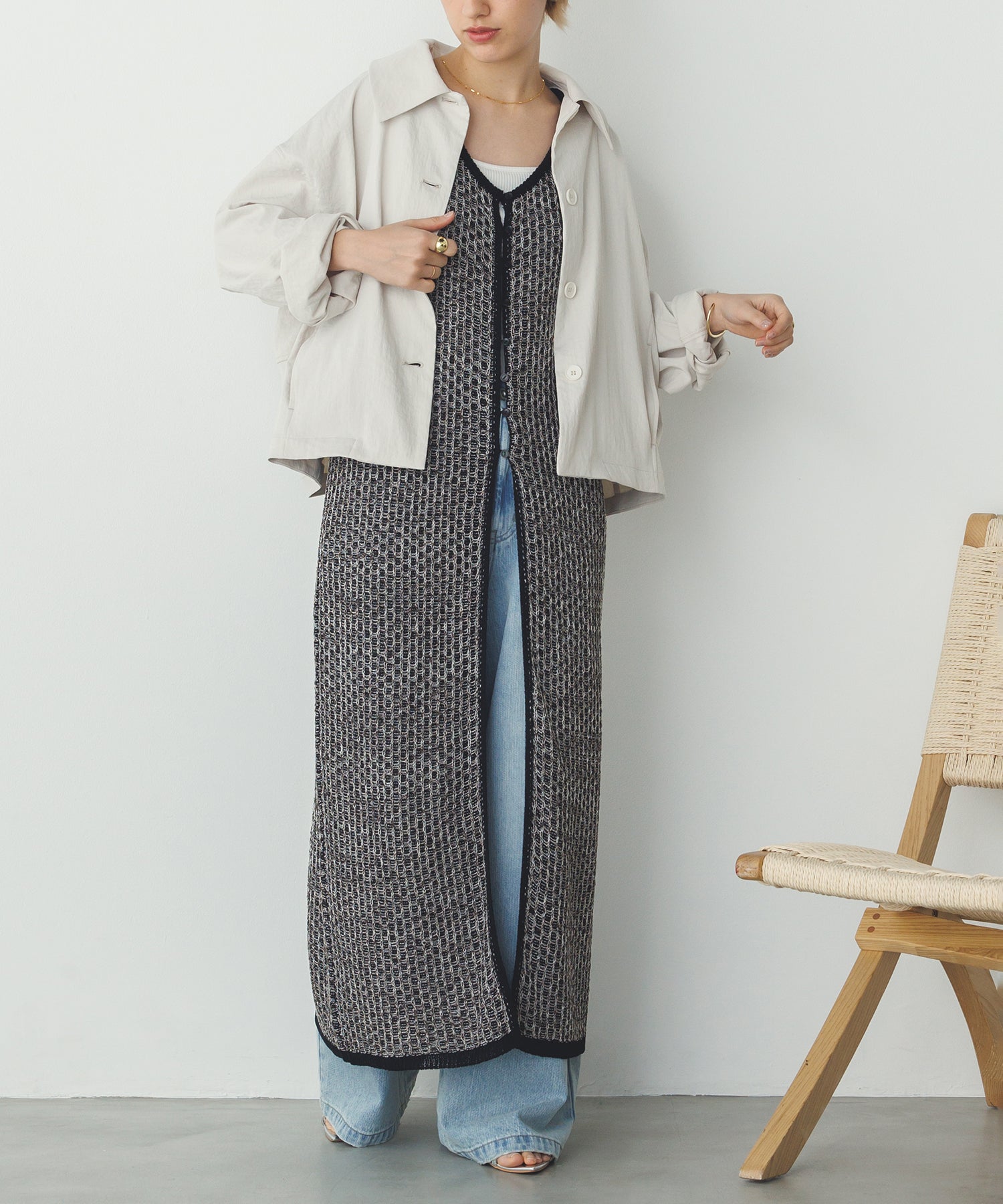 コットンライク気流染めブルゾン