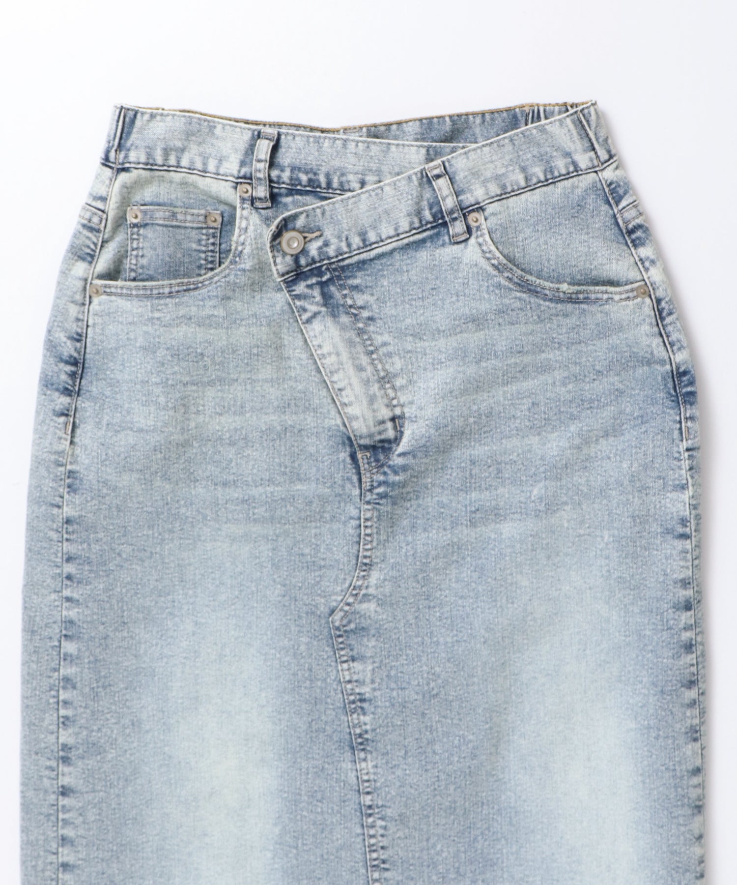 デニム ラップデザイン タイトスカート