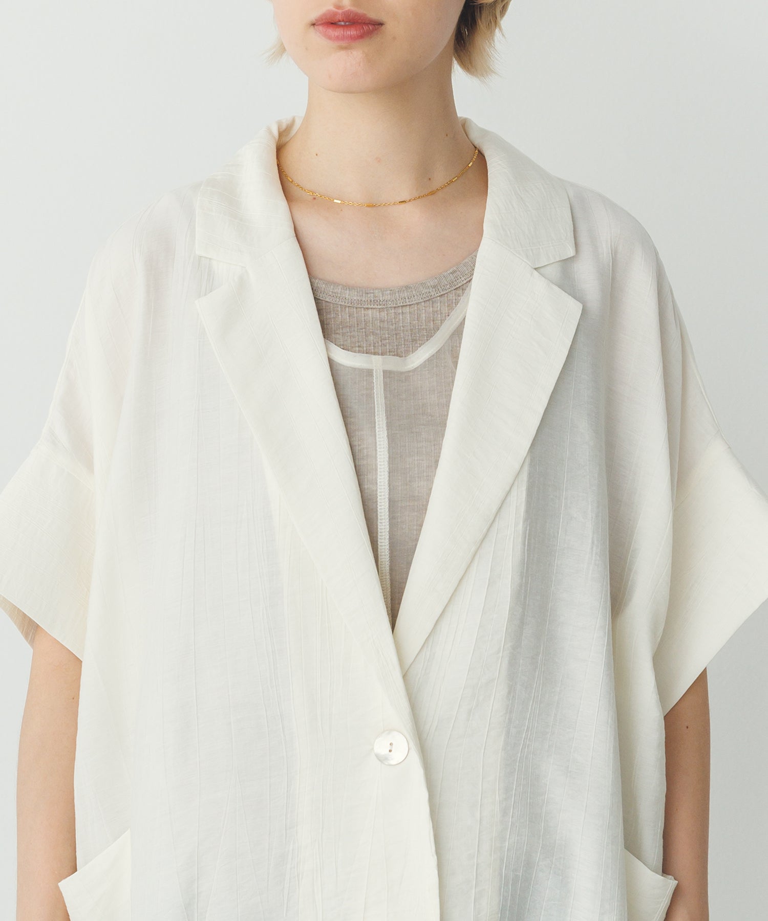 ワッシャーサテン シャツジャケット