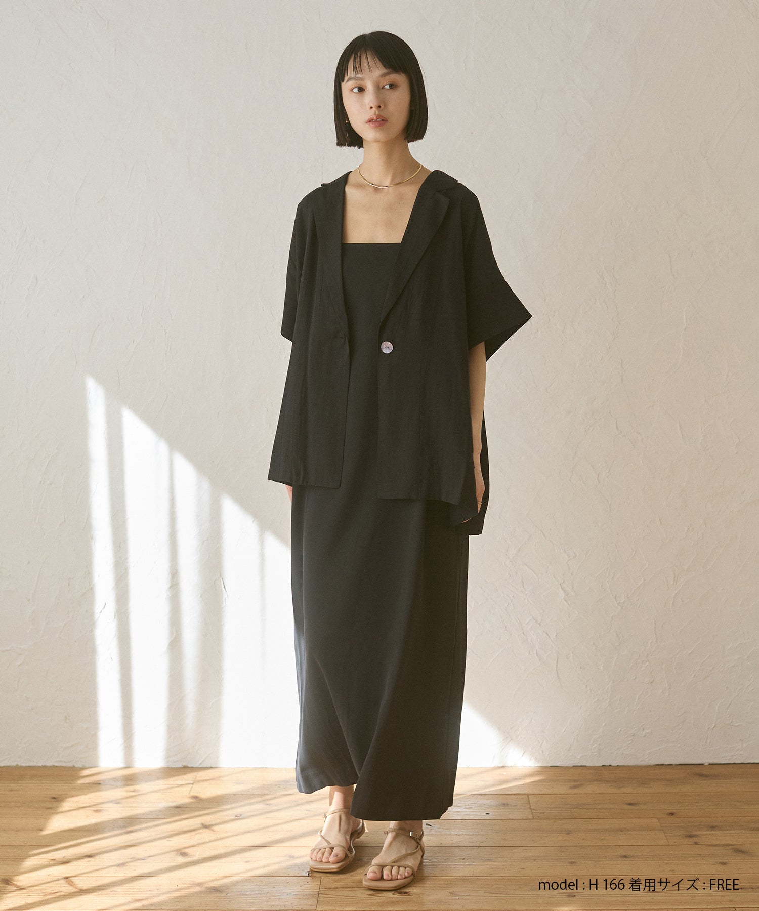 ワッシャーサテン シャツジャケット