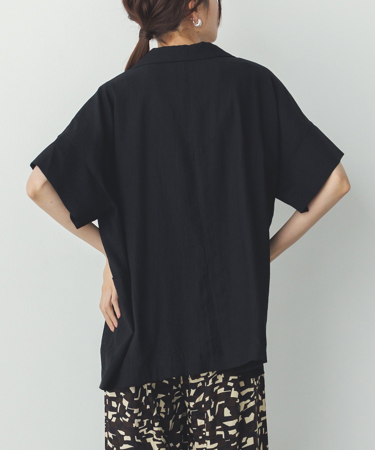 ワッシャーサテン シャツジャケット