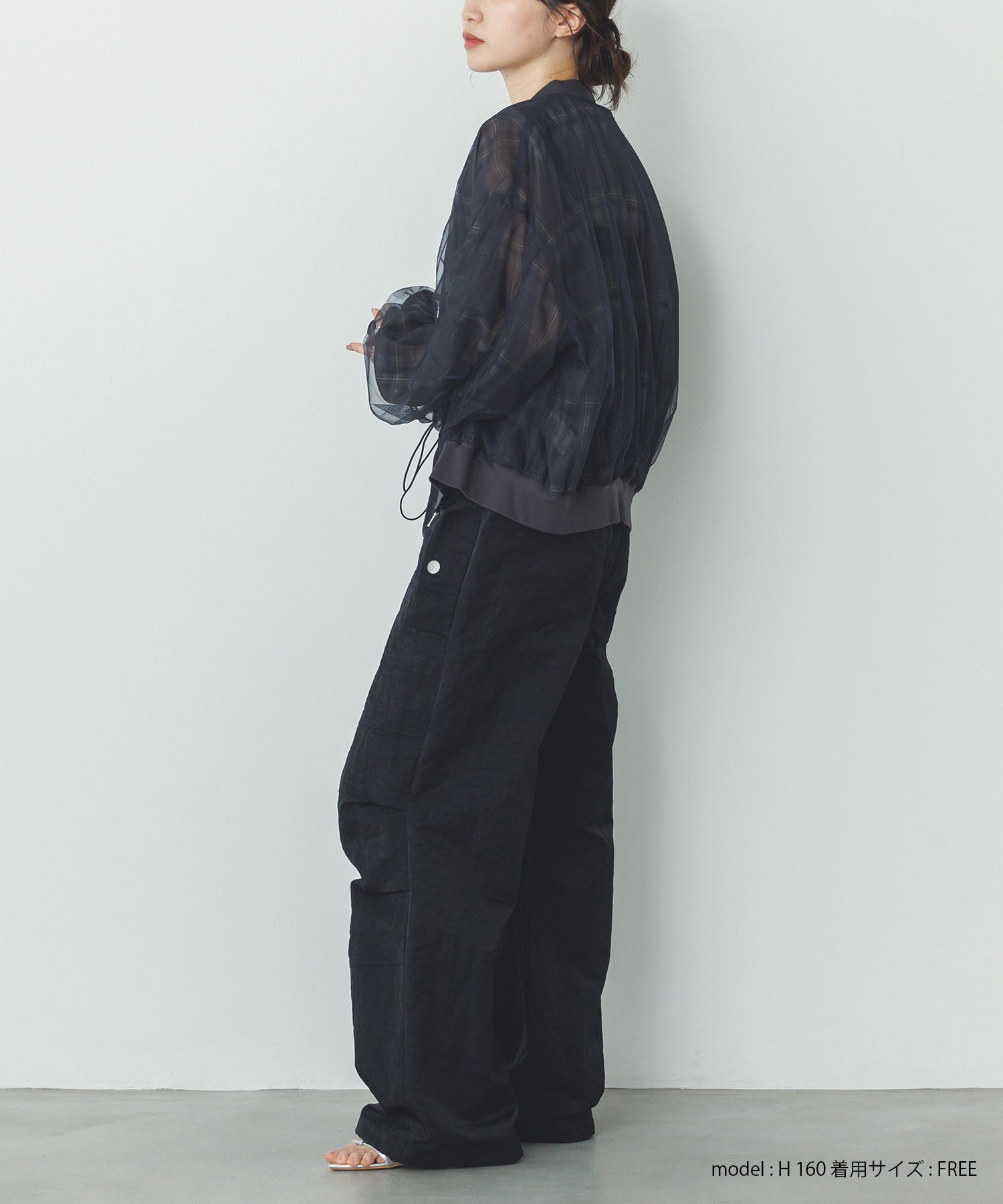 チュールシアー チェックブルゾン