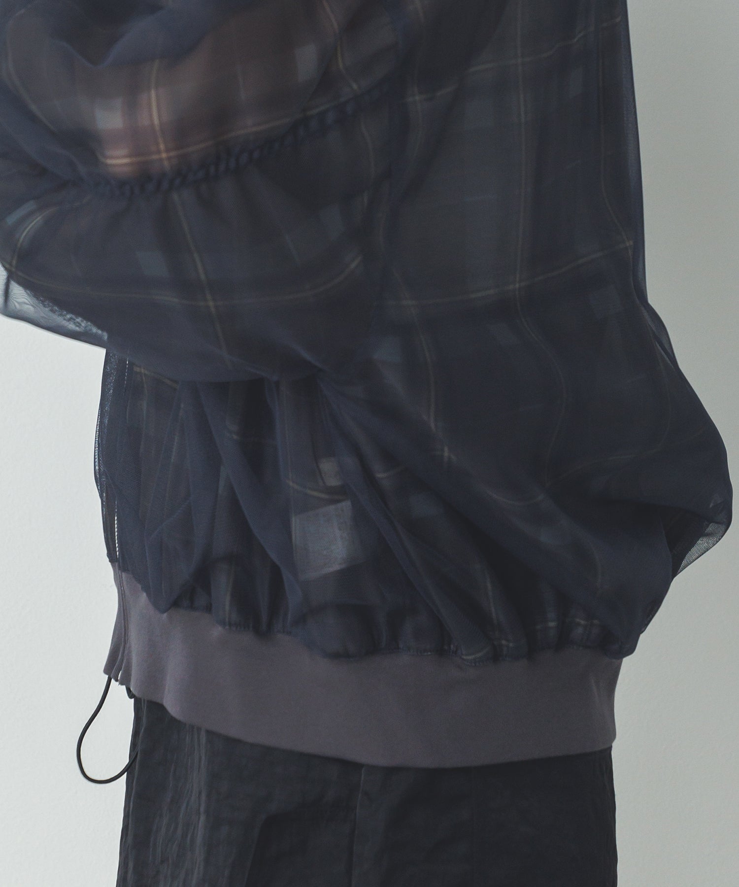 チュールシアー チェックブルゾン