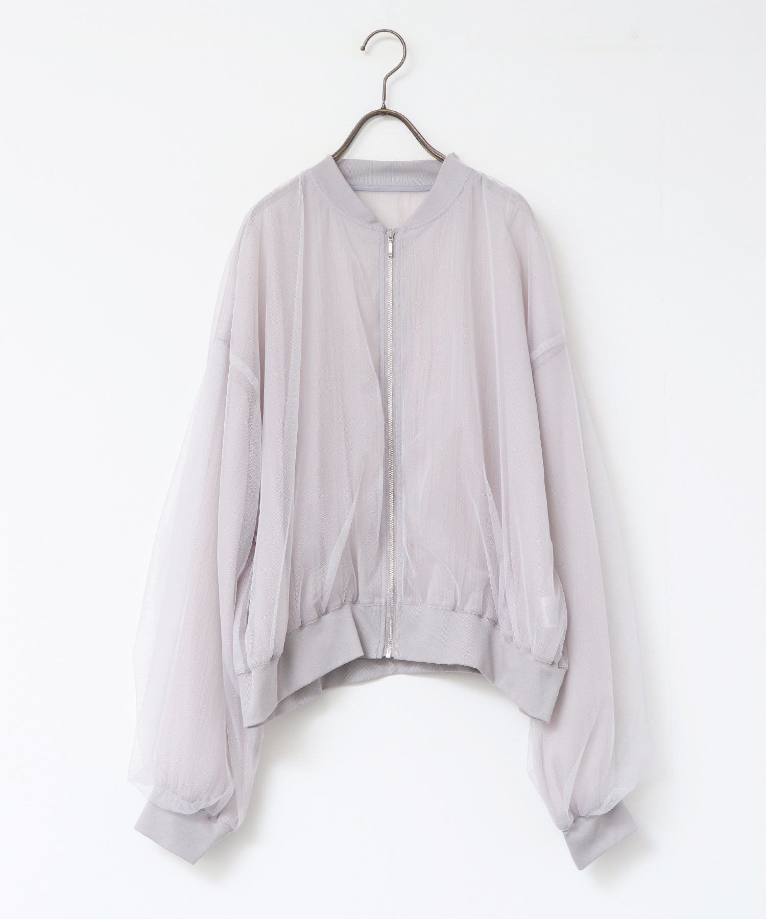 チュールシアー チェックブルゾン