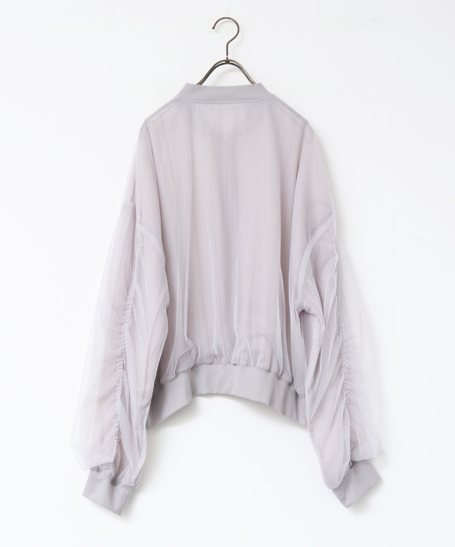 チュールシアー チェックブルゾン