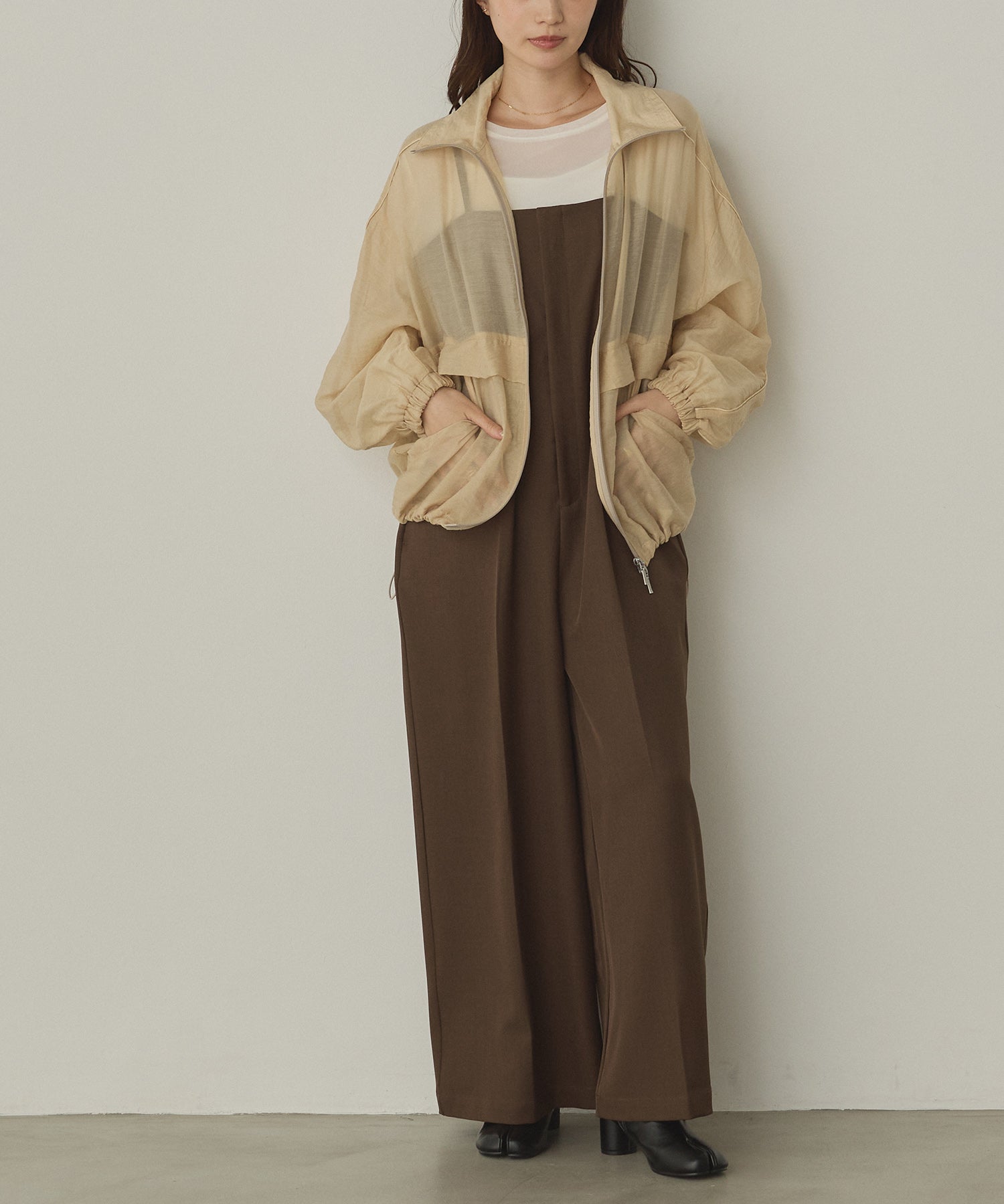 セルロース ナイロンシアー Wジップブルゾン