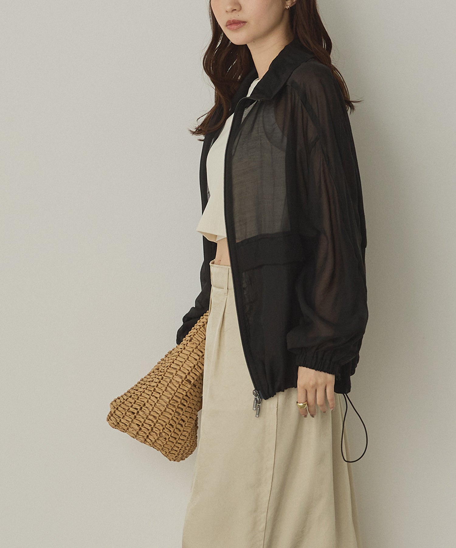 セルロース ナイロンシアー Wジップブルゾン