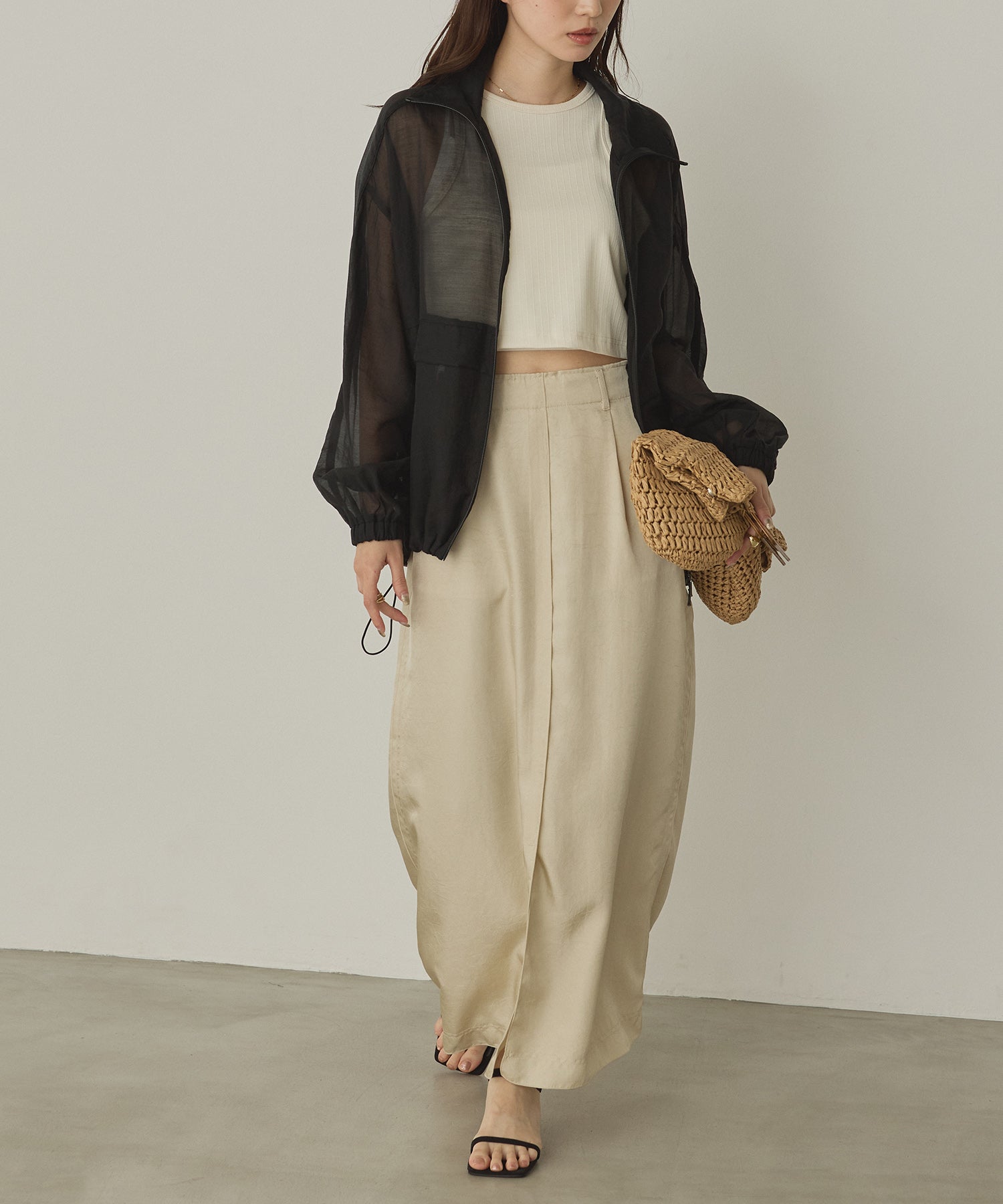 セルロース ナイロンシアー Wジップブルゾン