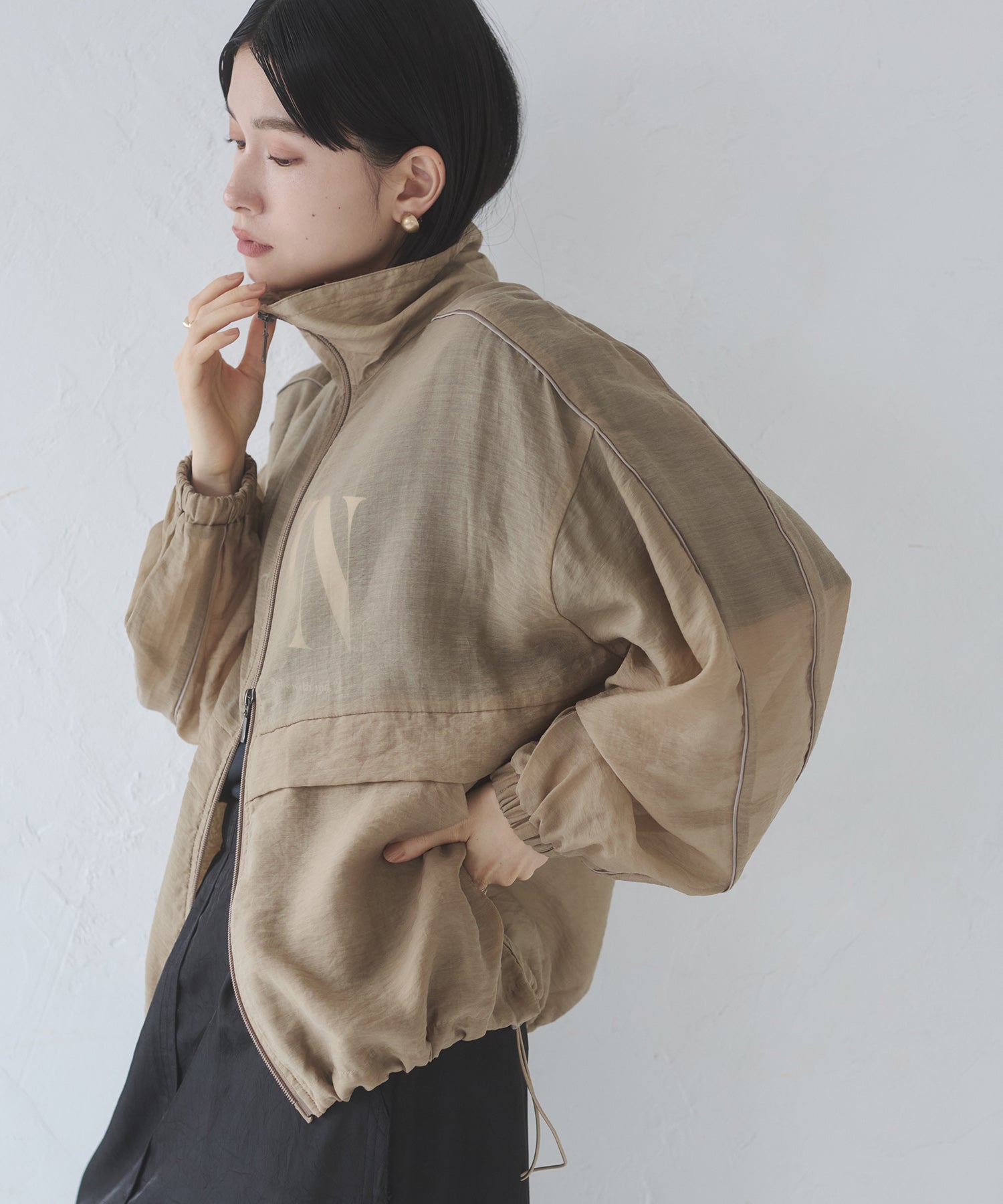 セルロース ナイロンシアー Wジップブルゾン