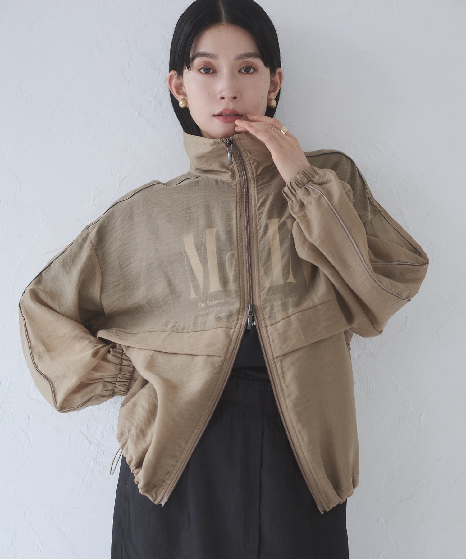 セルロース ナイロンシアー Wジップブルゾン