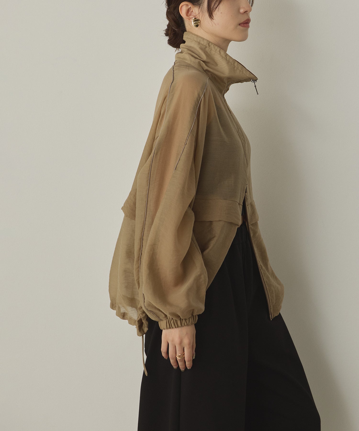 セルロース ナイロンシアー Wジップブルゾン