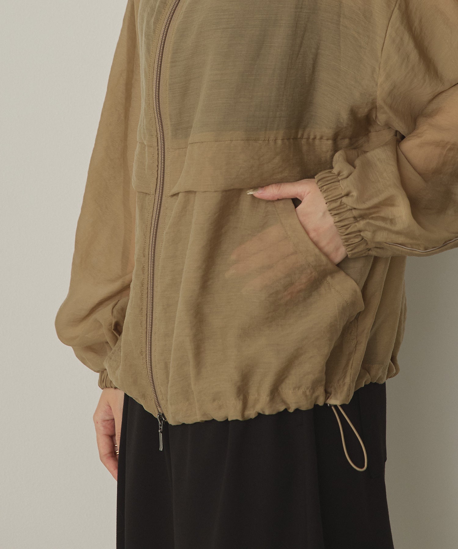 セルロース ナイロンシアー Wジップブルゾン