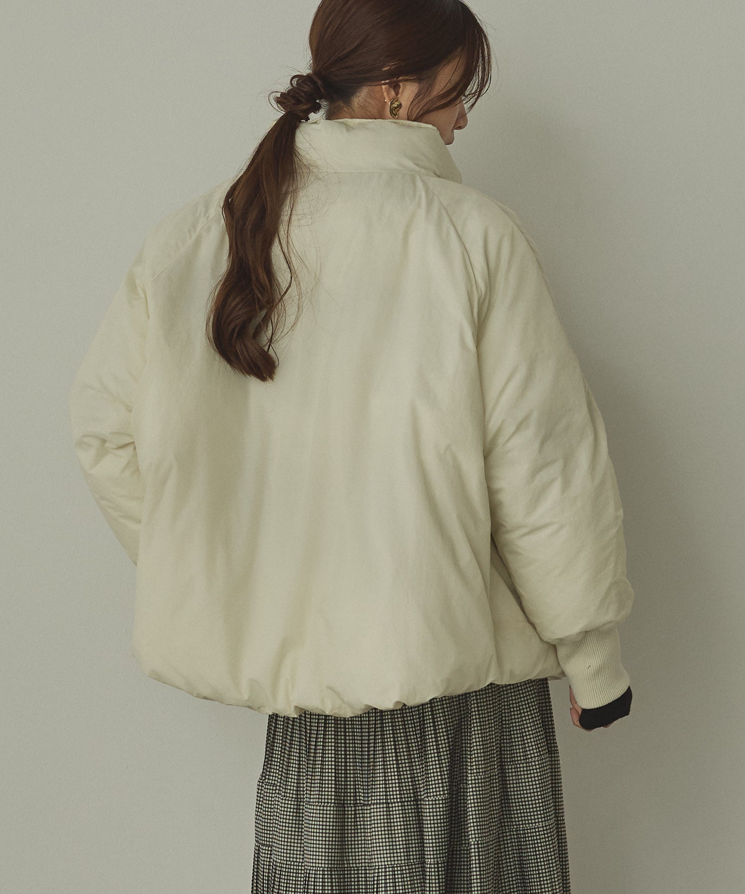 中綿 ワッシャーナイロン(撥水)ショートブルゾン