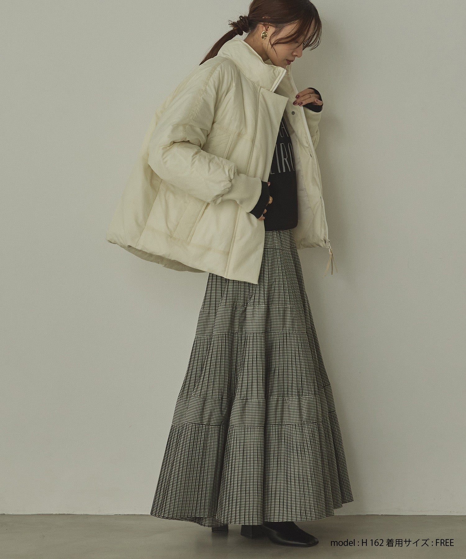 中綿 ワッシャーナイロン(撥水)ショートブルゾン