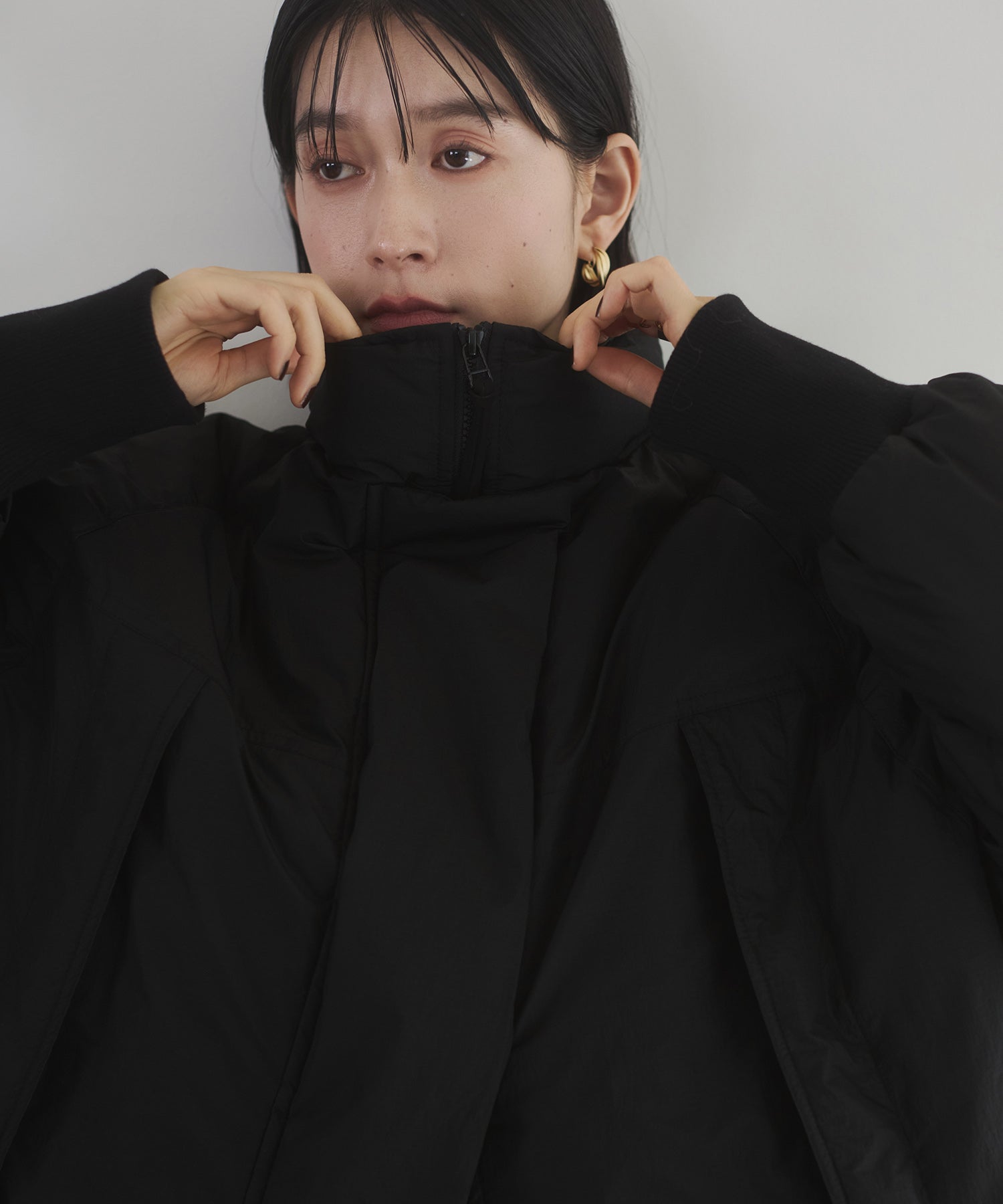 中綿 ワッシャーナイロン(撥水)ショートブルゾン