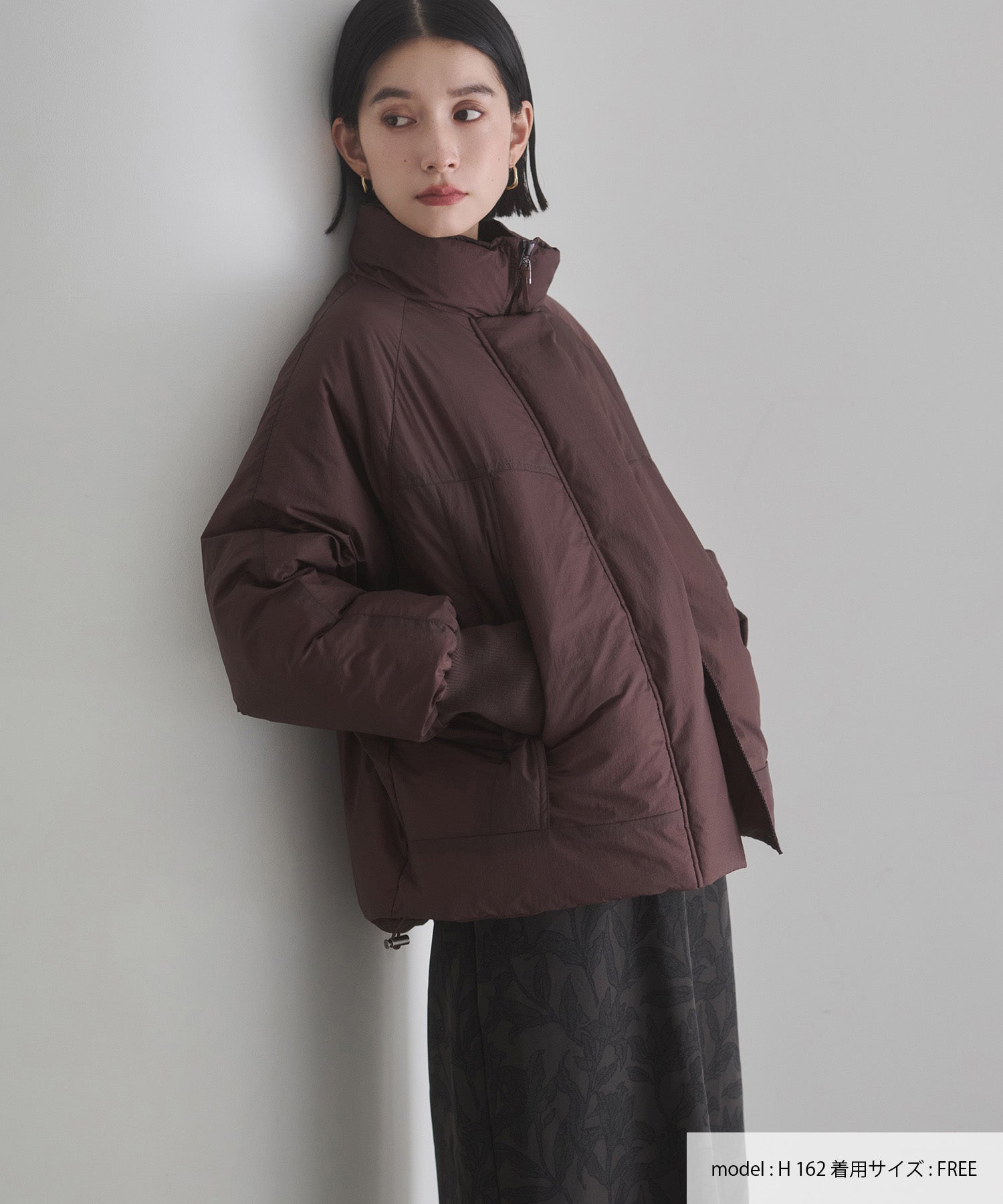 中綿 ワッシャーナイロン(撥水)ショートブルゾン