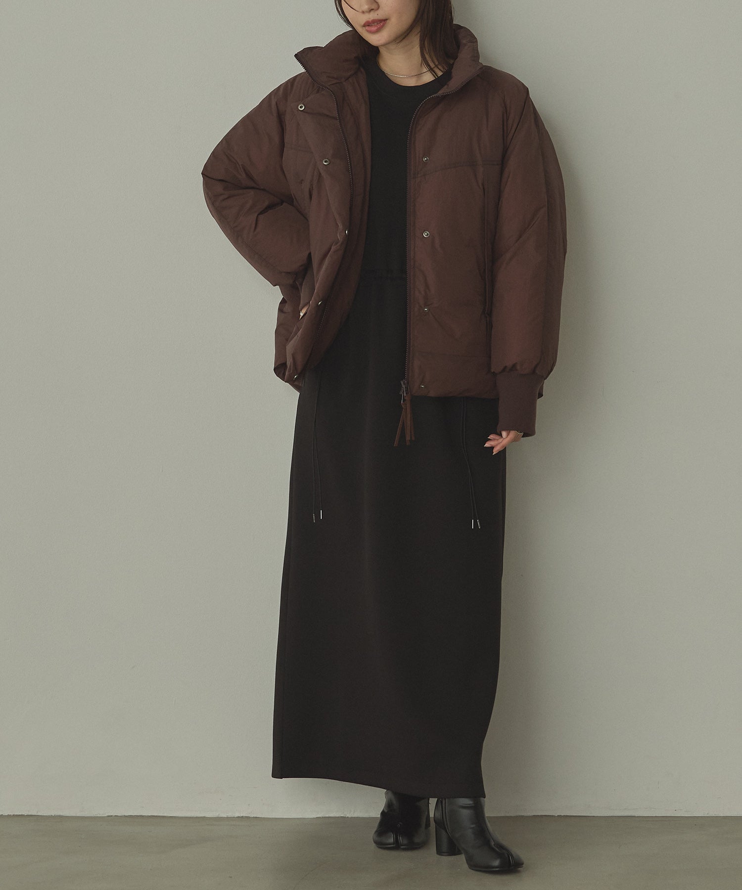 中綿 ワッシャーナイロン(撥水)ショートブルゾン