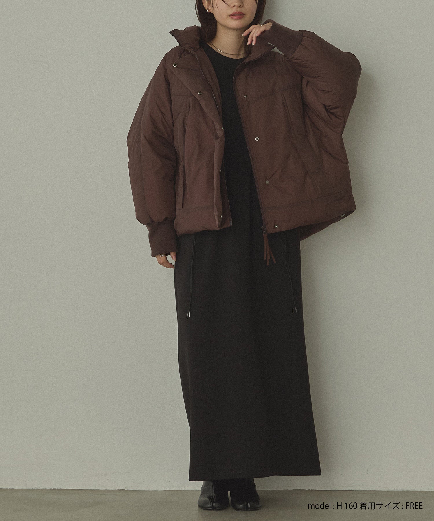 中綿 ワッシャーナイロン(撥水)ショートブルゾン