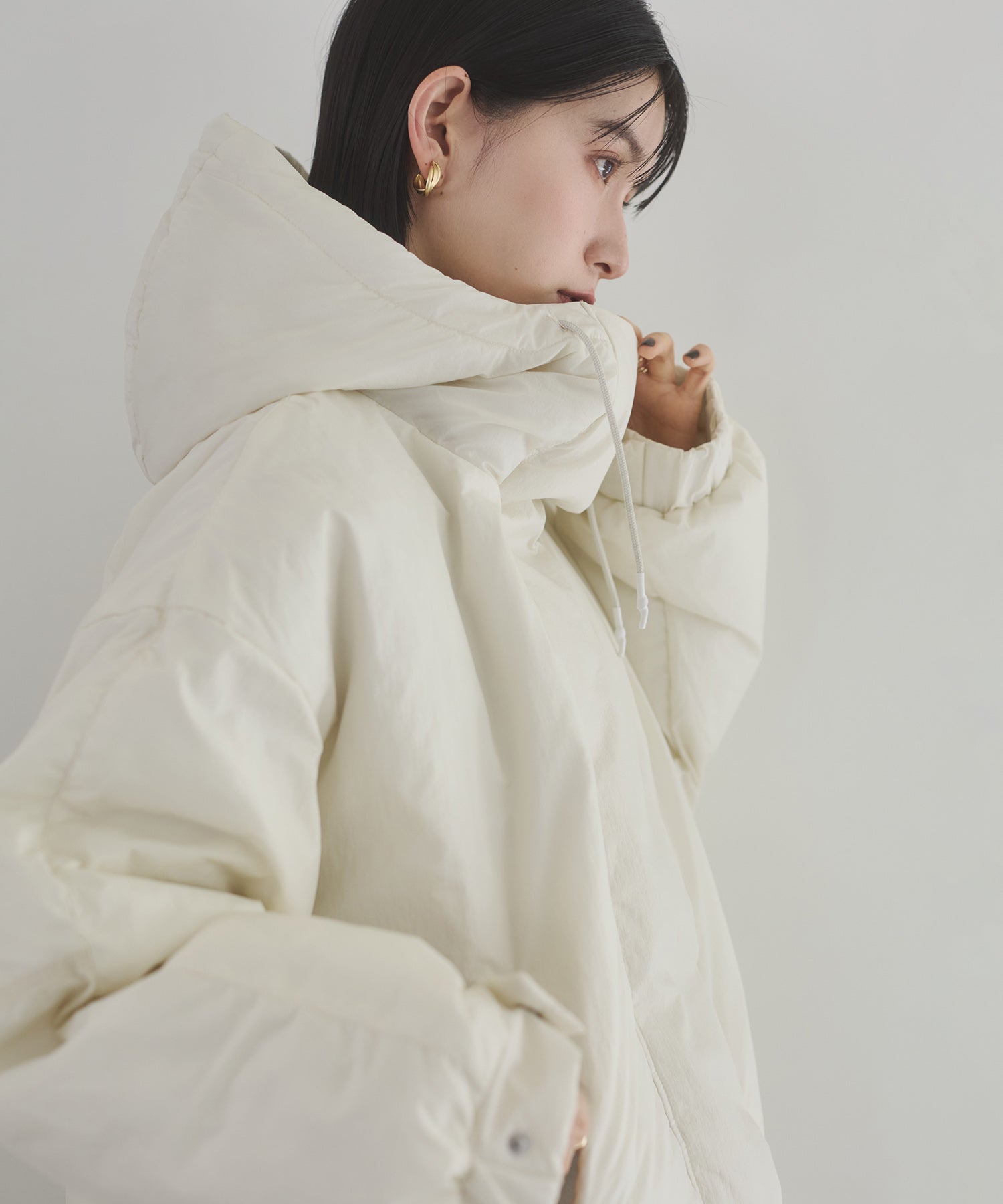 中綿 ワッシャーナイロン(撥水)ミディアムコート