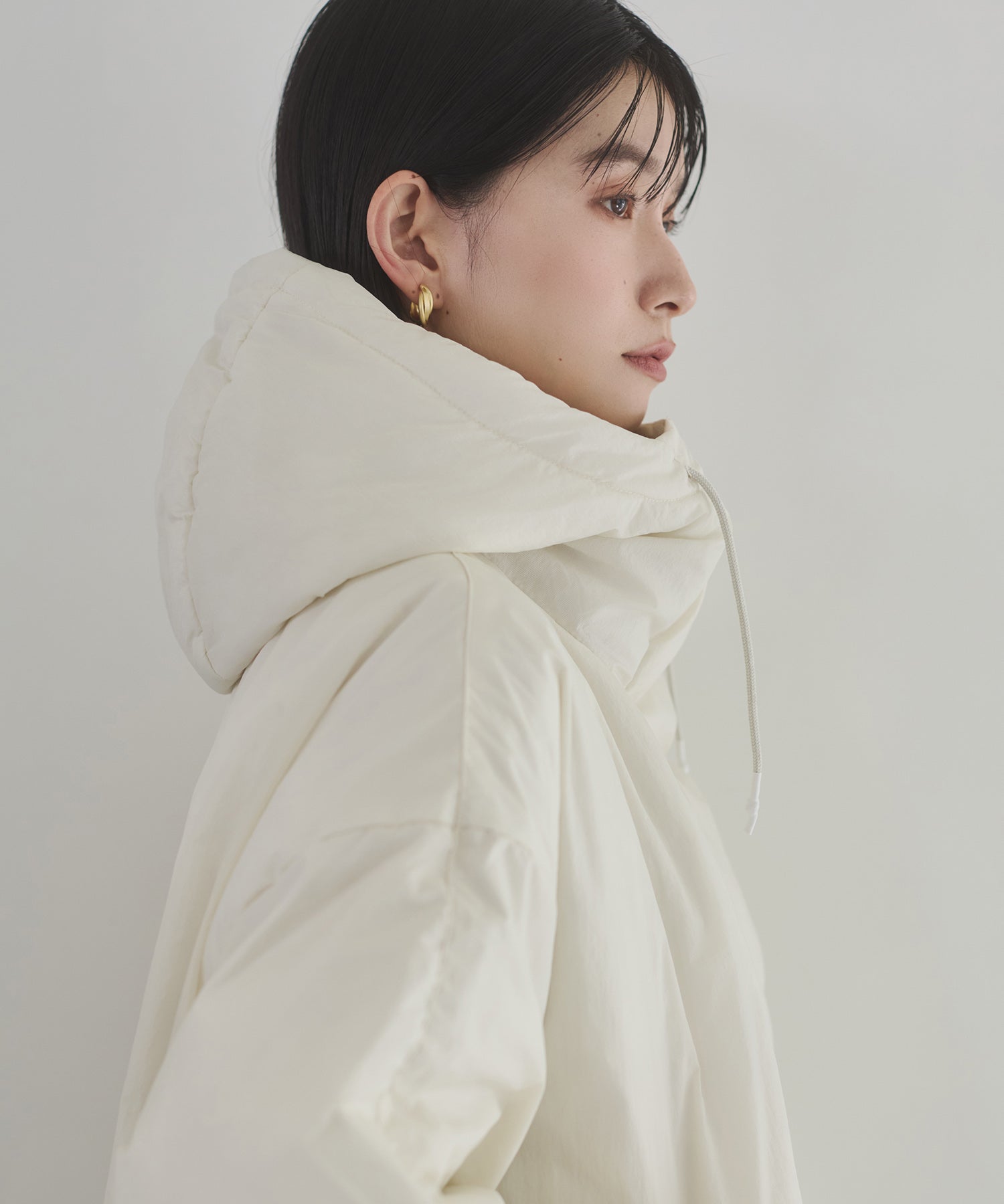 中綿 ワッシャーナイロン(撥水)ミディアムコート