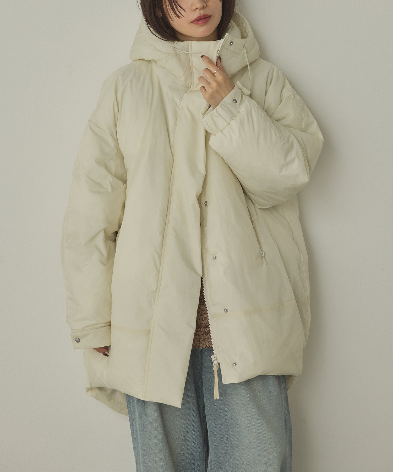 中綿 ワッシャーナイロン(撥水)ミディアムコート