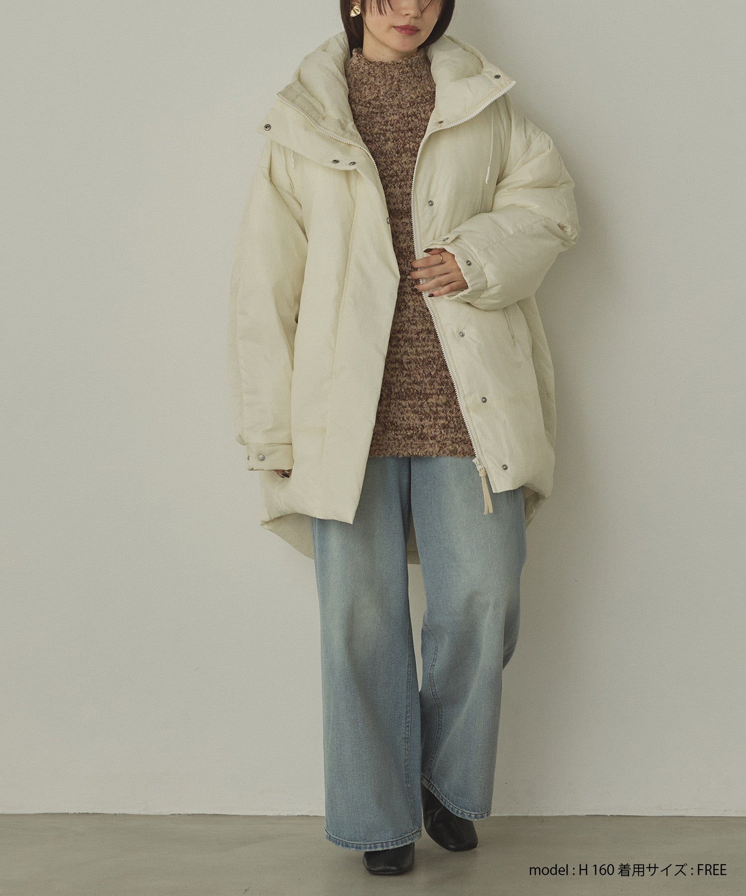 中綿 ワッシャーナイロン(撥水)ミディアムコート