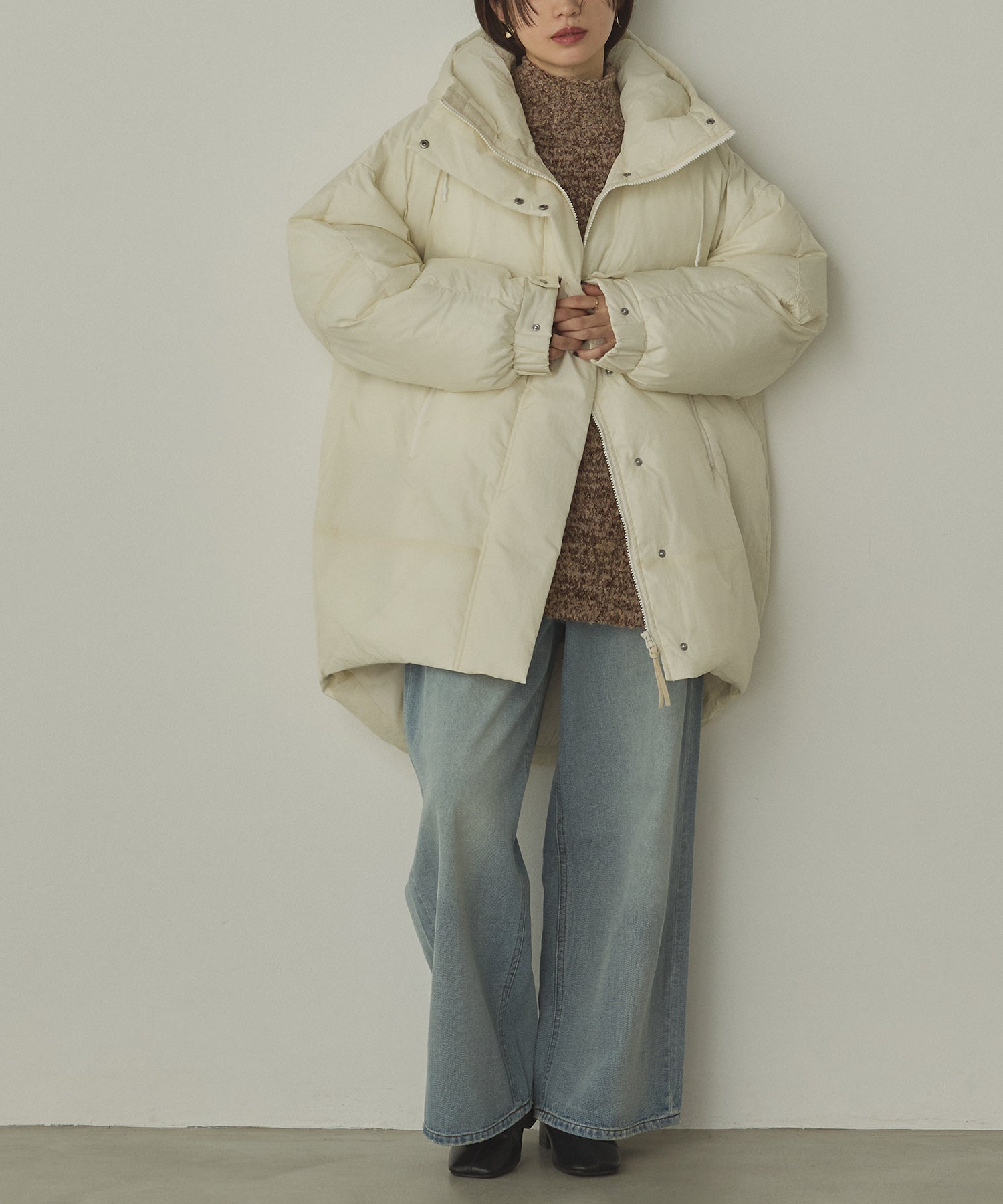 中綿 ワッシャーナイロン(撥水)ミディアムコート