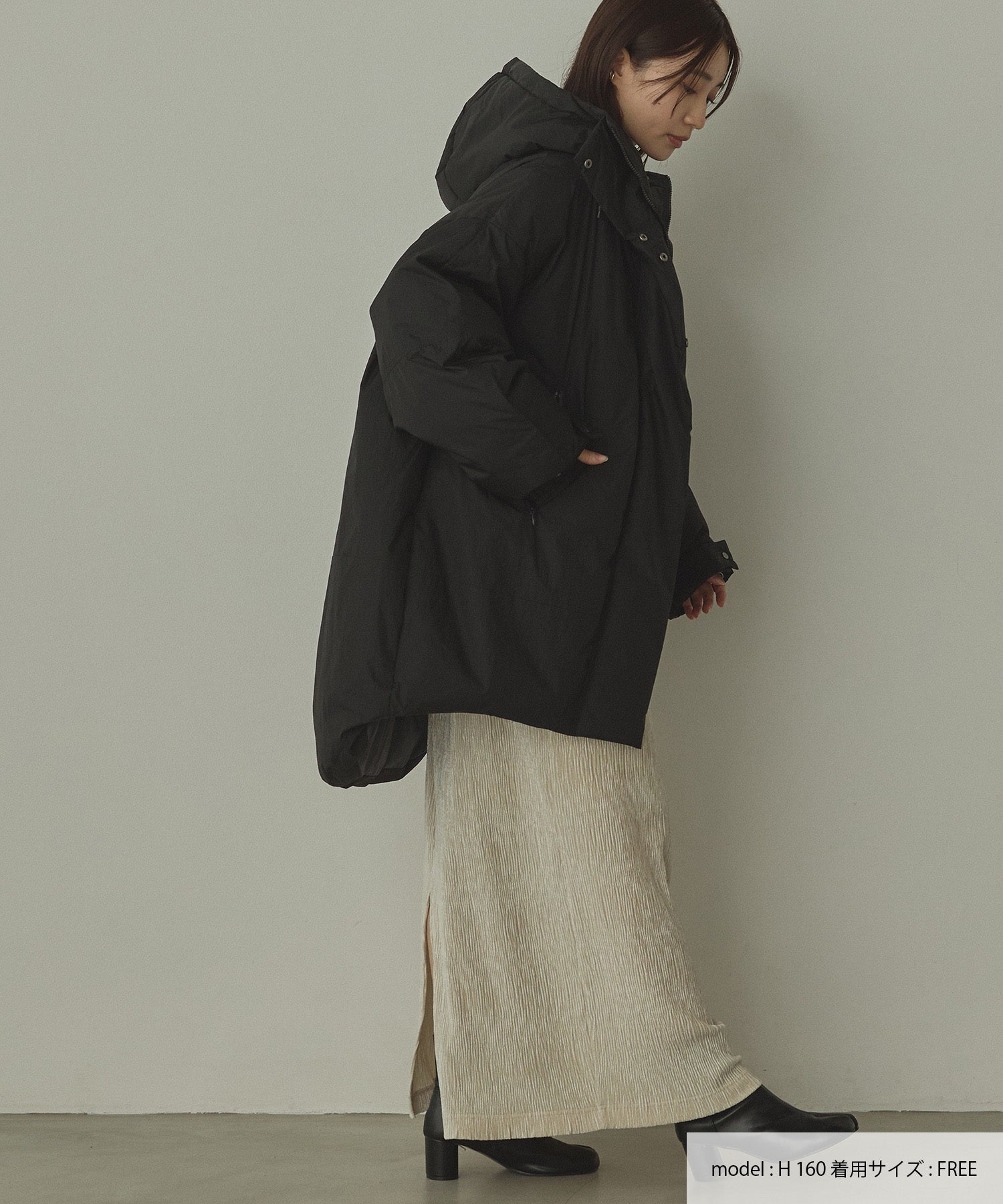 中綿 ワッシャーナイロン(撥水)ミディアムコート