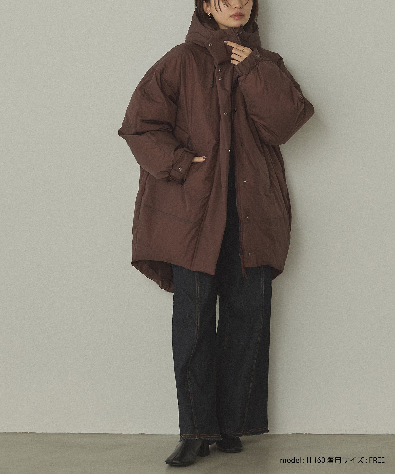 中綿 ワッシャーナイロン(撥水)ミディアムコート