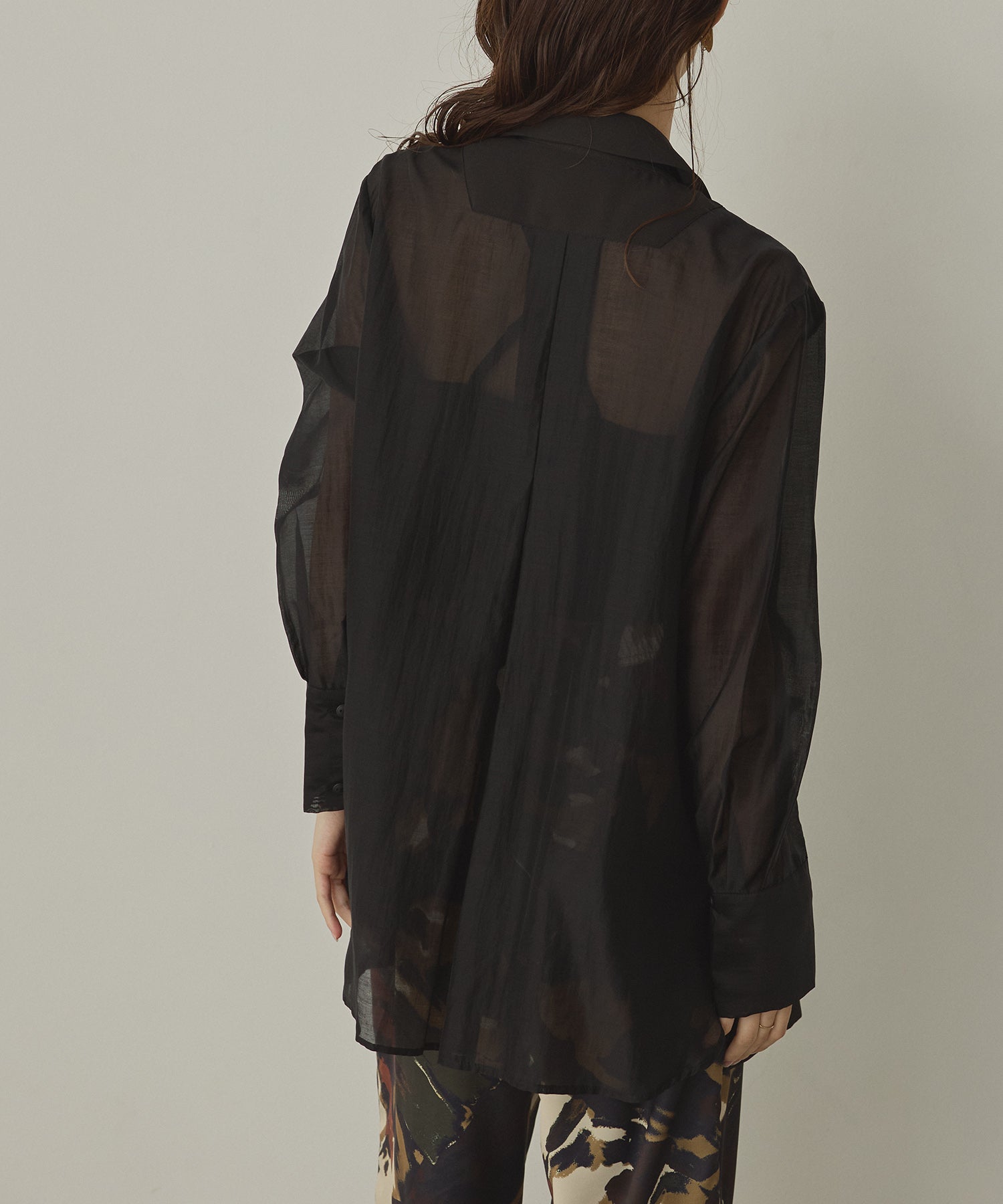 POLY TWILL SHEER TAILORED JACKET