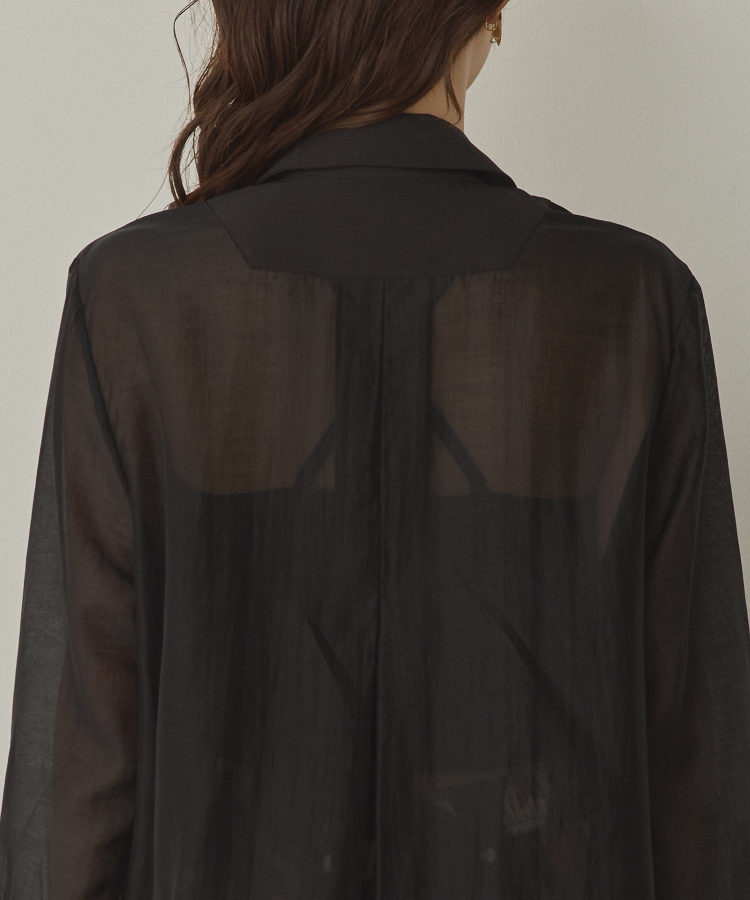 POLY TWILL SHEER TAILORED JACKET