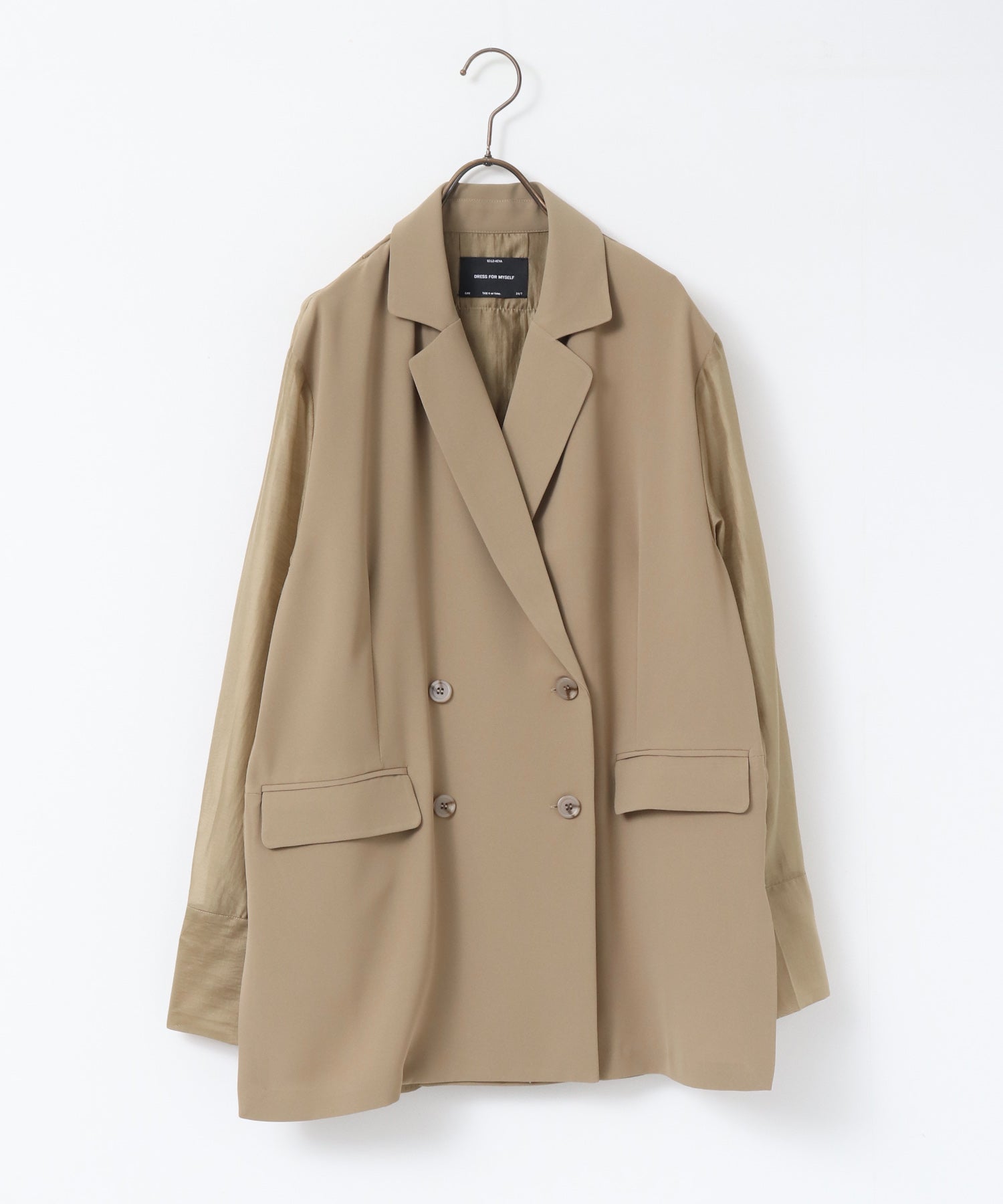 POLY TWILL SHEER TAILORED JACKET