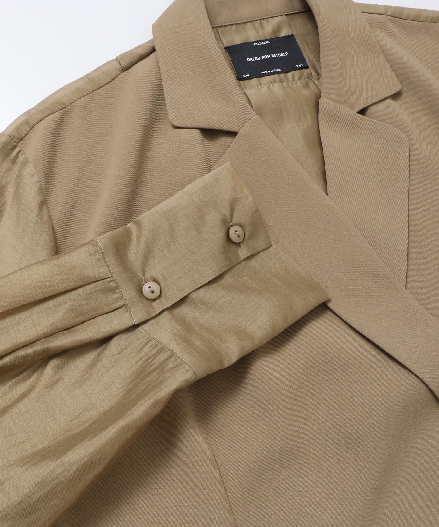 POLY TWILL SHEER TAILORED JACKET