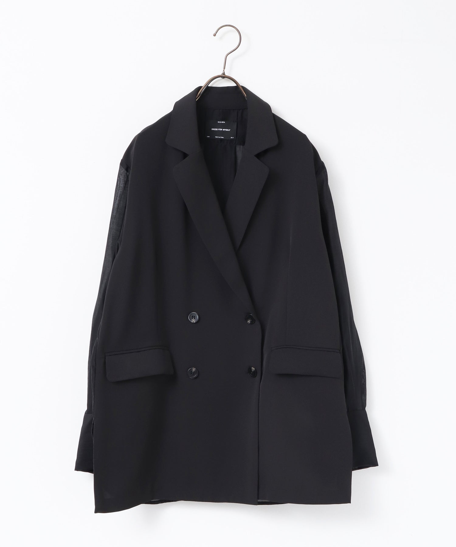 POLY TWILL SHEER TAILORED JACKET