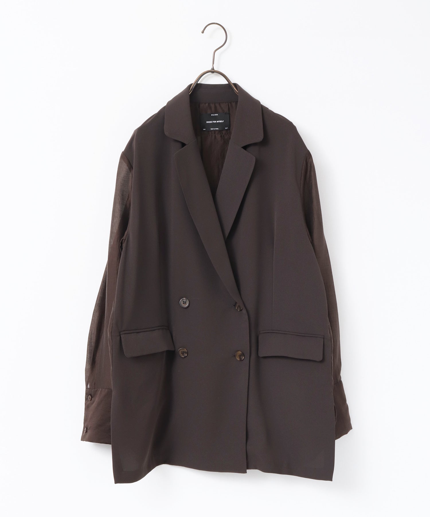 POLY TWILL SHEER TAILORED JACKET