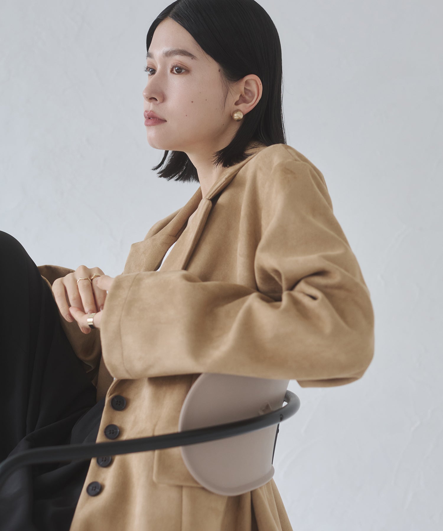 フェイクスウェード テーラードジャケット