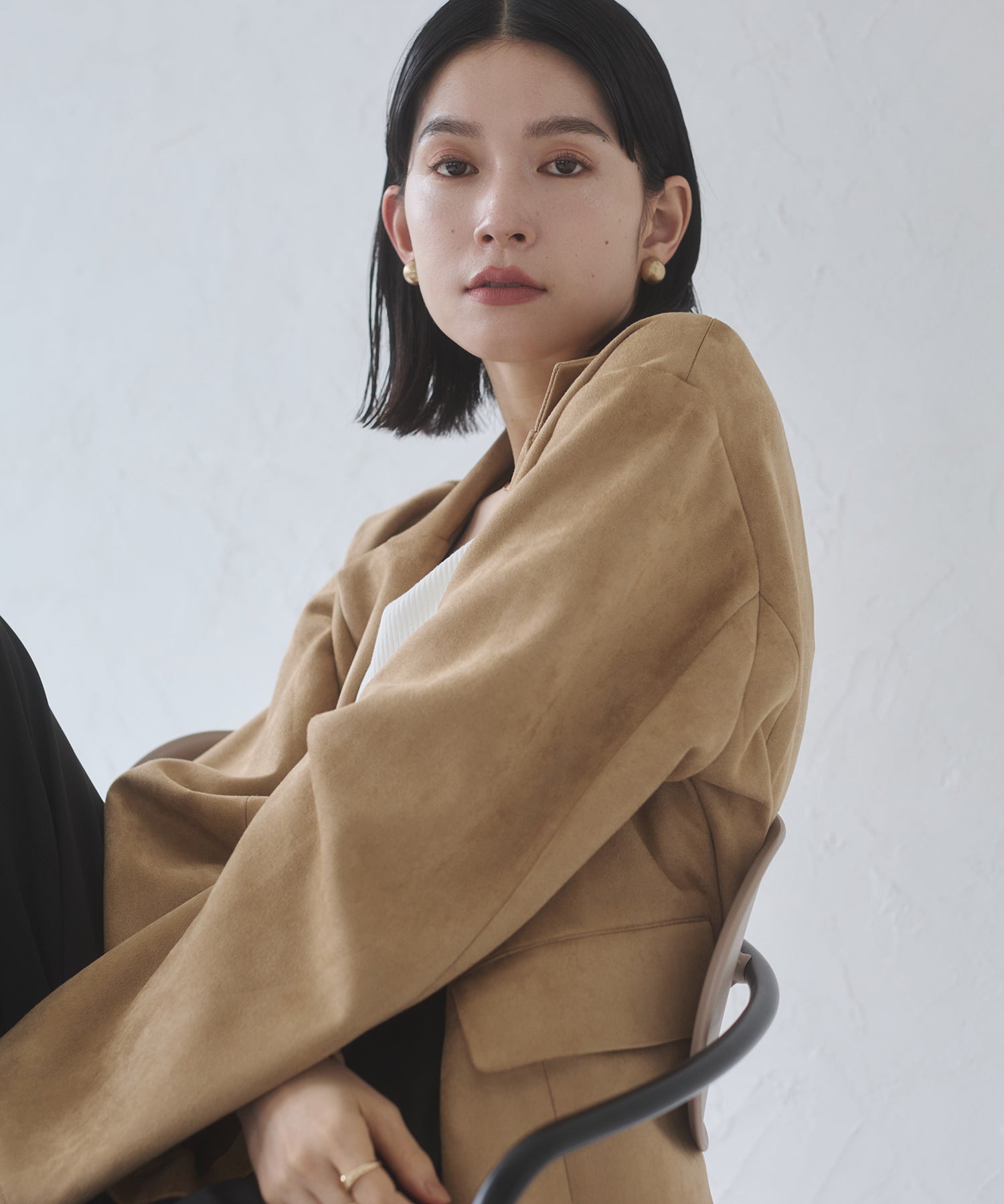 フェイクスウェード テーラードジャケット