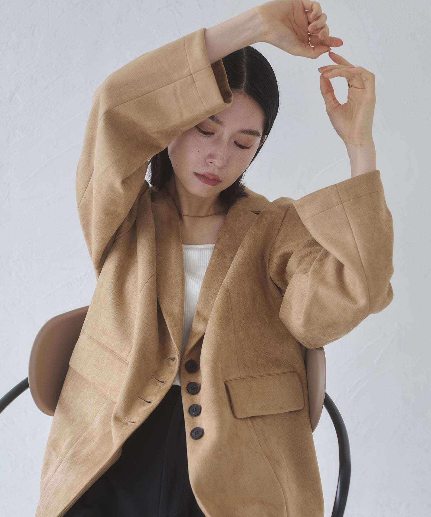 フェイクスウェード テーラードジャケット